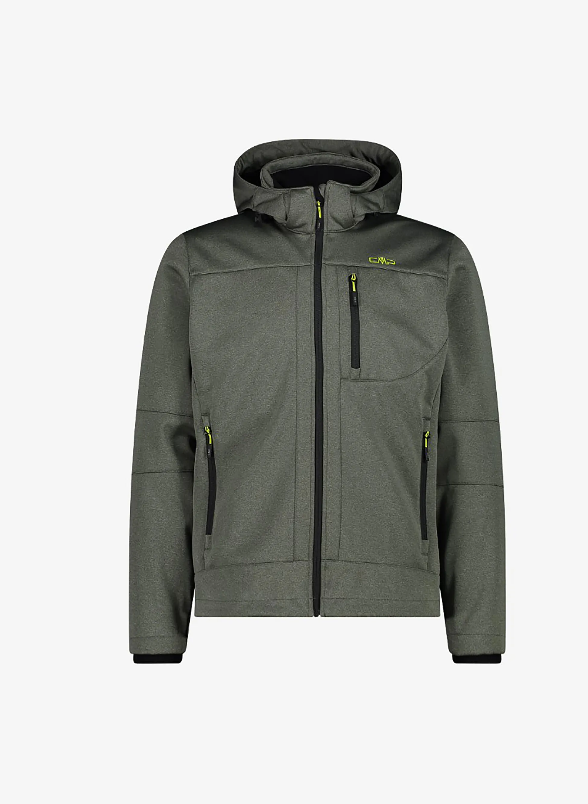 giacca softshell melangiato con cappuccio