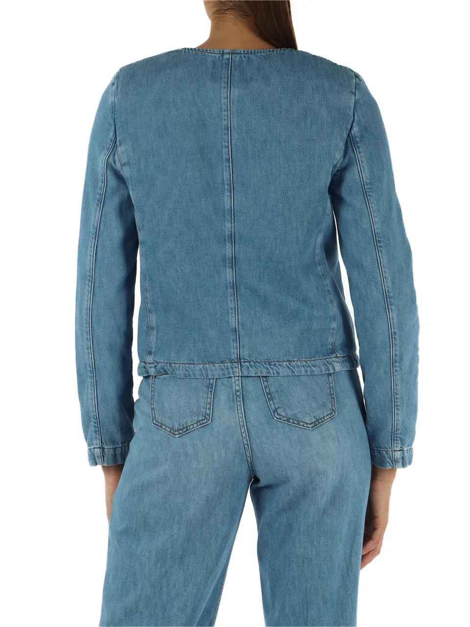 Giacchino jeans con bottoni logo