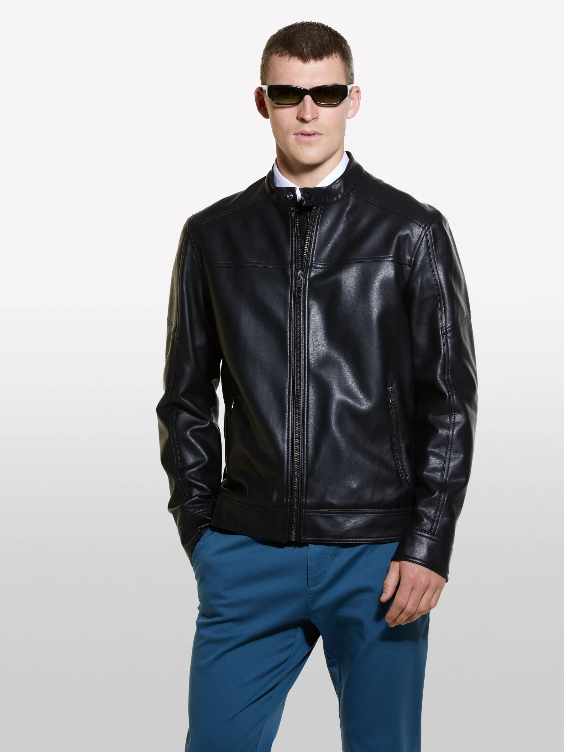 Giubbotto nero slim fit