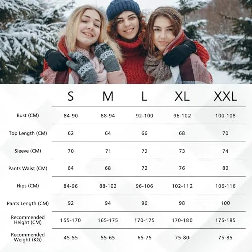 Hyeek Intimo Termico Donna Invernale, Attivo Caldo Manica Lunga Maglia Termica e Pantaloni - Completo Tuta Termica Funzionale Se