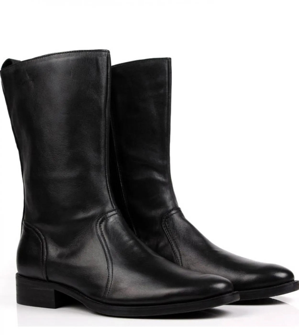 Italia Luxury Men Zipper Stivali invernali neri alti al ginocchio Stivali casual Scarpe in vera pelle Mens Concise Brand Casual
