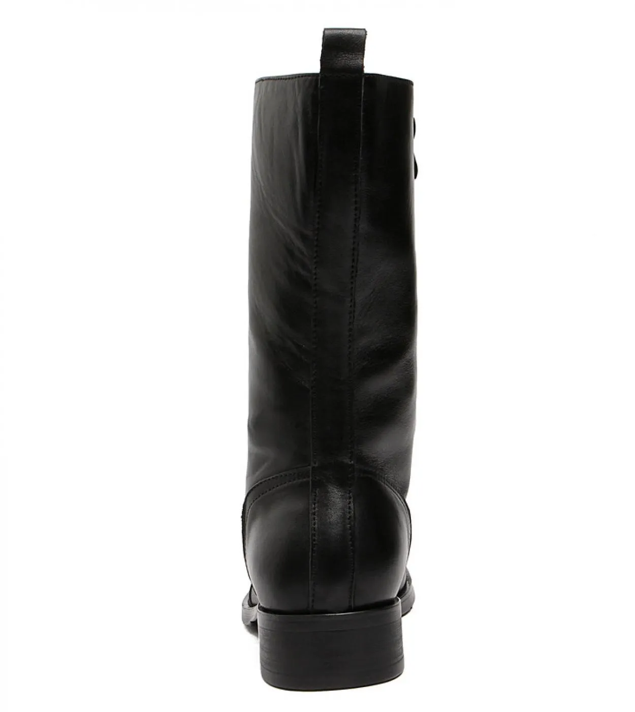 Italia Luxury Men Zipper Stivali invernali neri alti al ginocchio Stivali casual Scarpe in vera pelle Mens Concise Brand Casual