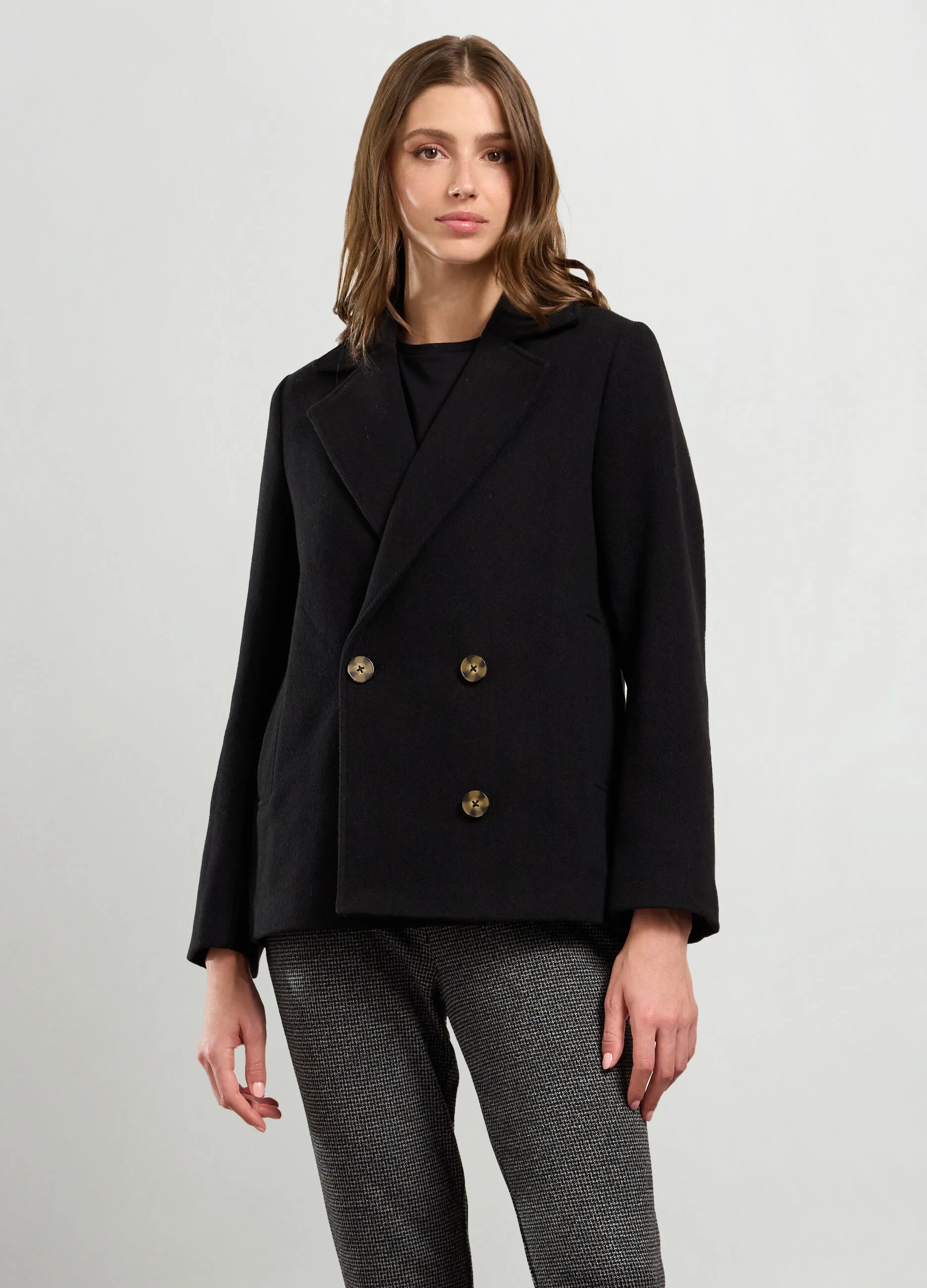 IWIE  Cappotto corto in misto lana donna