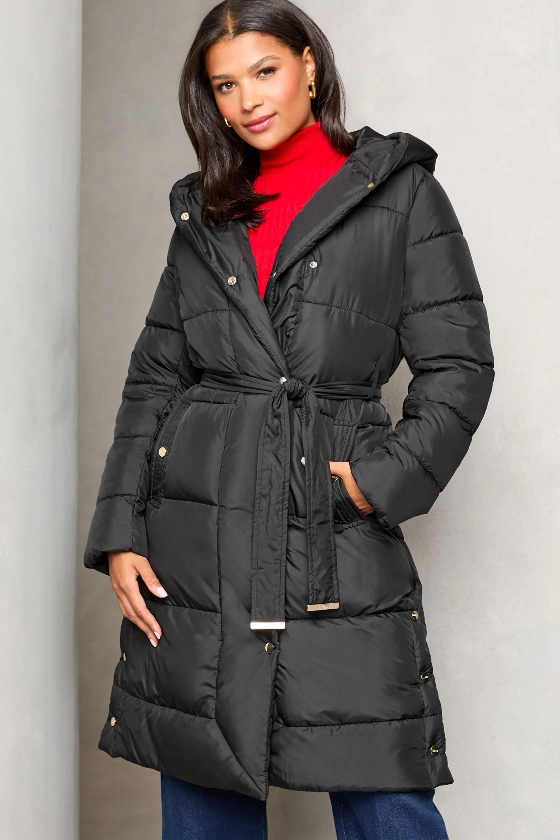 Lipsy Shower Resistant Longline Padded Coat    