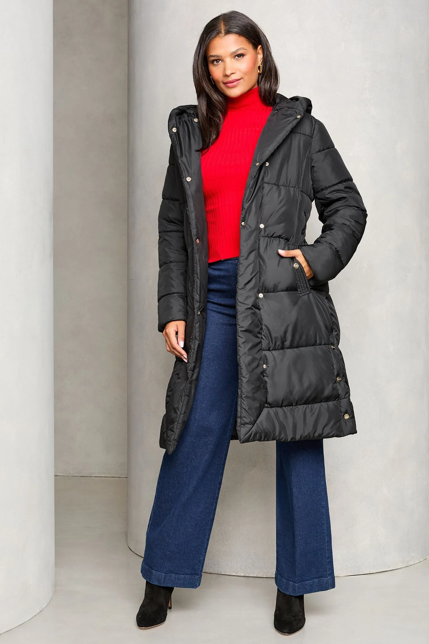 Lipsy Shower Resistant Longline Padded Coat    