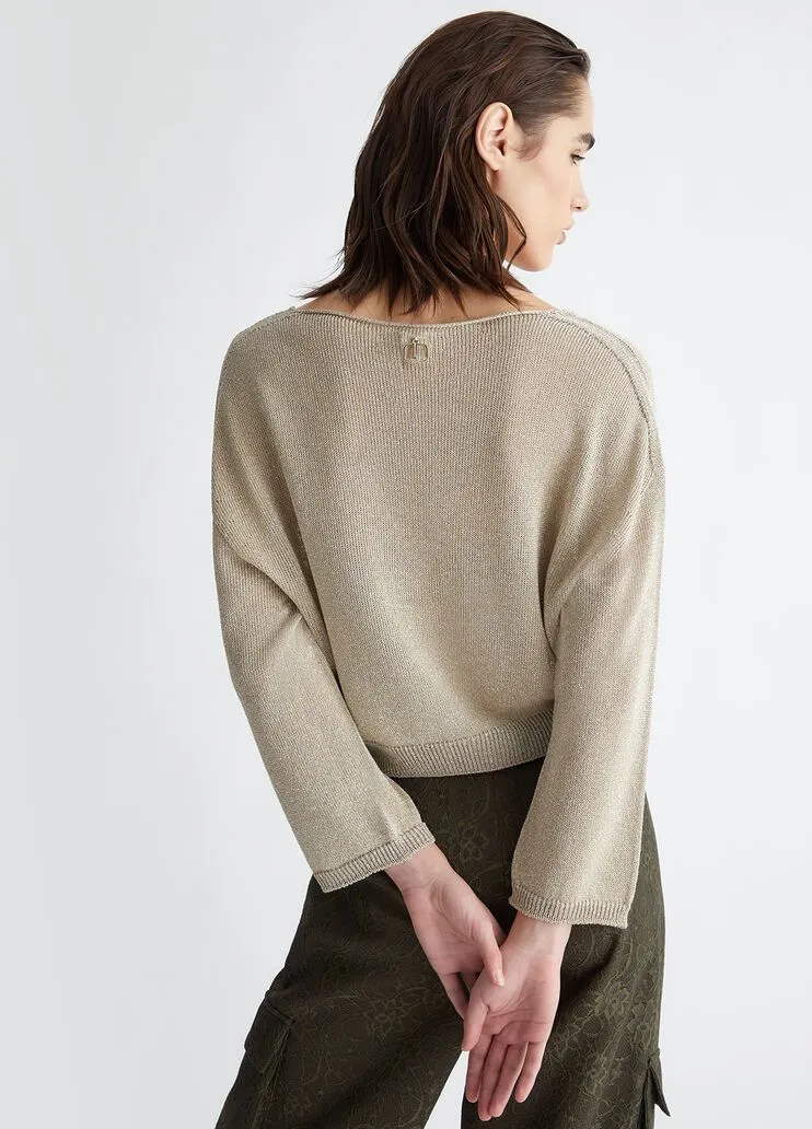 Maglia lurex® con scollo a v liu jo
