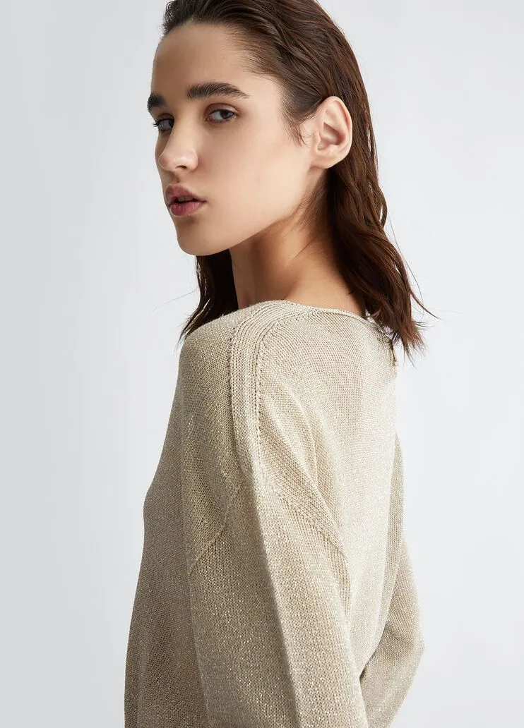 Maglia lurex® con scollo a v liu jo