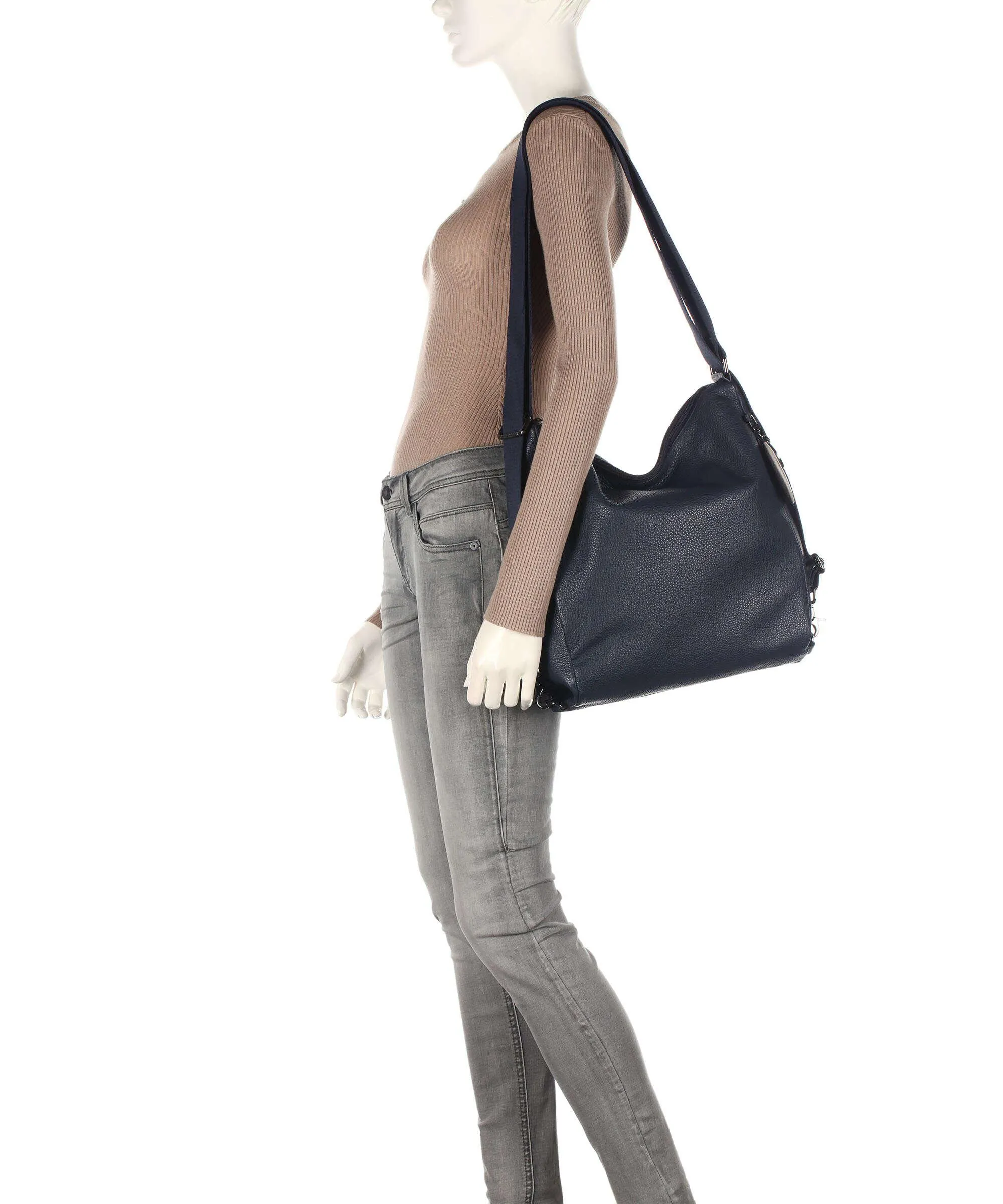  Mandarina Duck Mellow Leather Borsa a zainetto pelle di vitello grana navy  