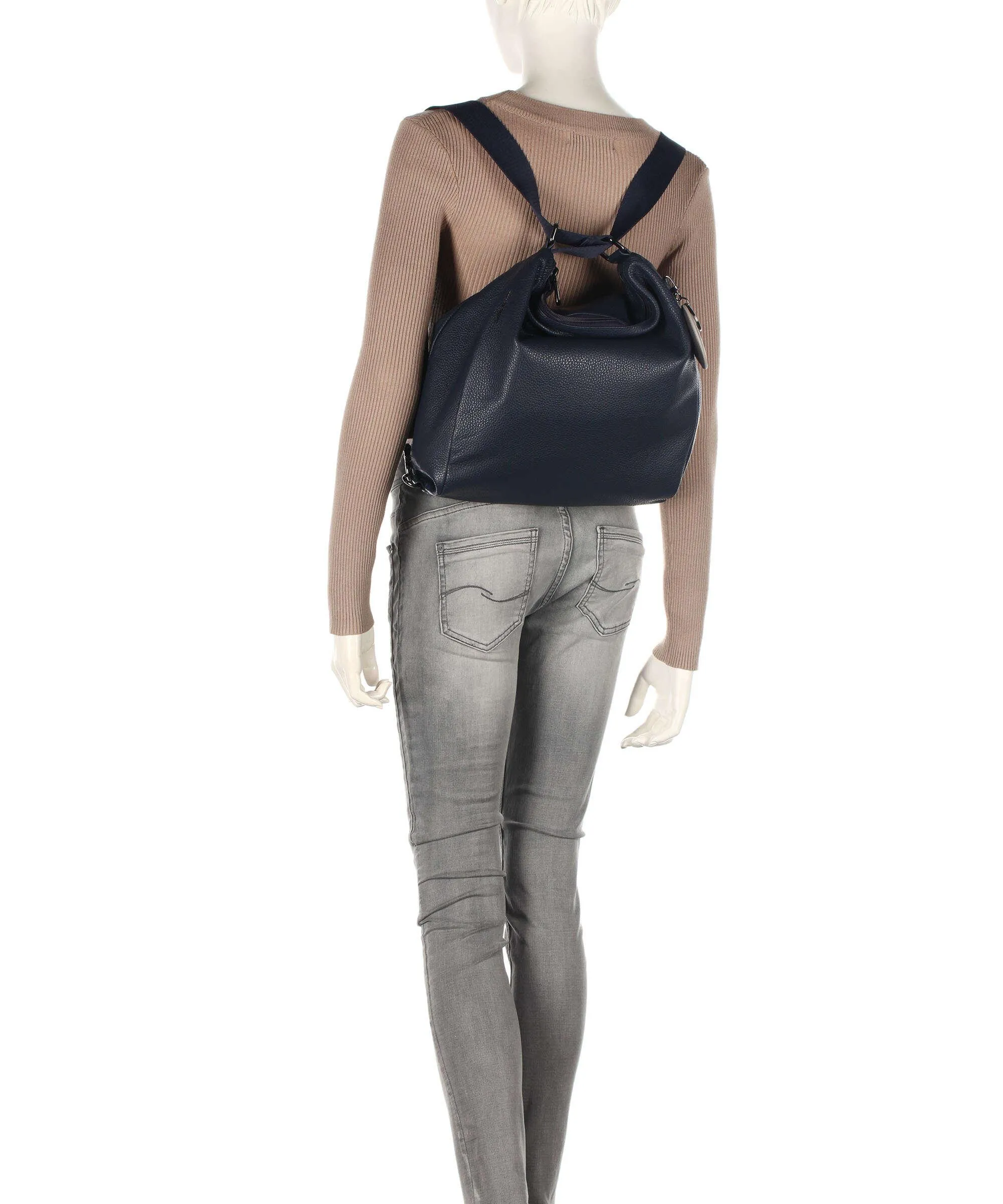  Mandarina Duck Mellow Leather Borsa a zainetto pelle di vitello grana navy  