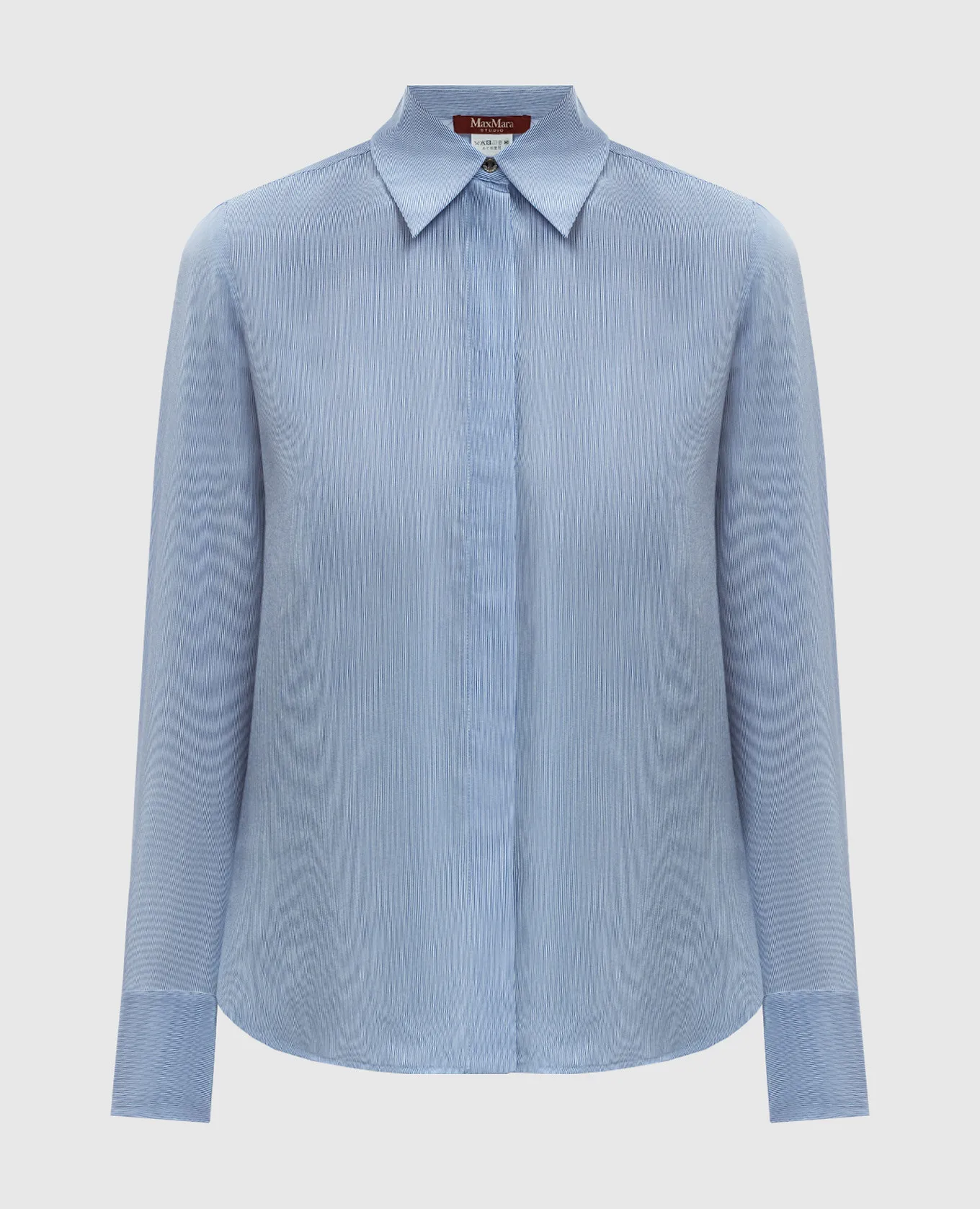 Max Mara Blusa PAGINE in seta a righe blu PAGINE