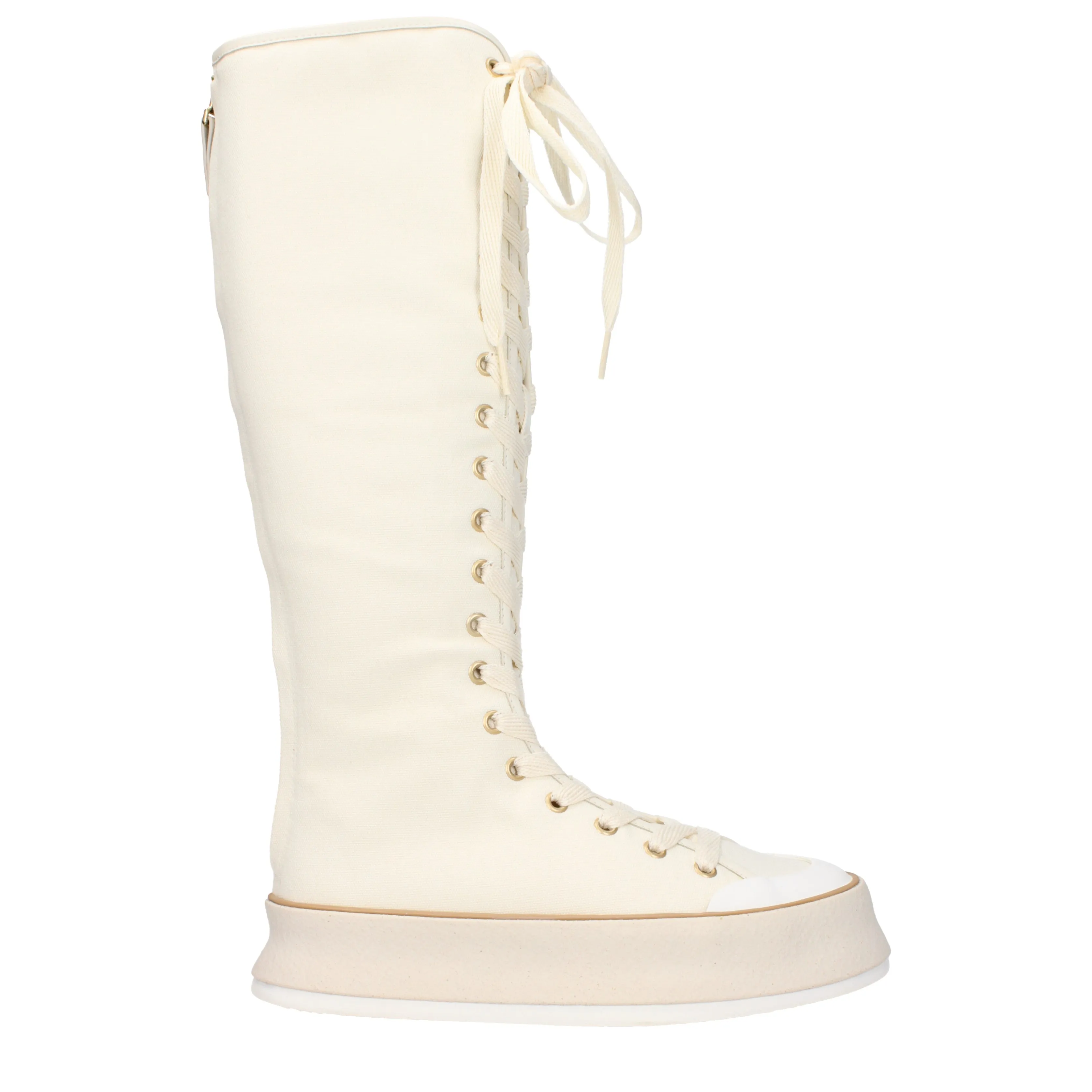 Max Mara Stivali Donna Tessuto Beige/Tela