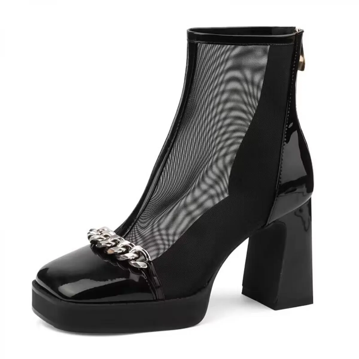 Mesh Stivali da moto Scarpe da donna Sandali Goth Caviglia Tacchi alti 2023 Nuovi stivali invernali Snow Chunky Casual Gladiator