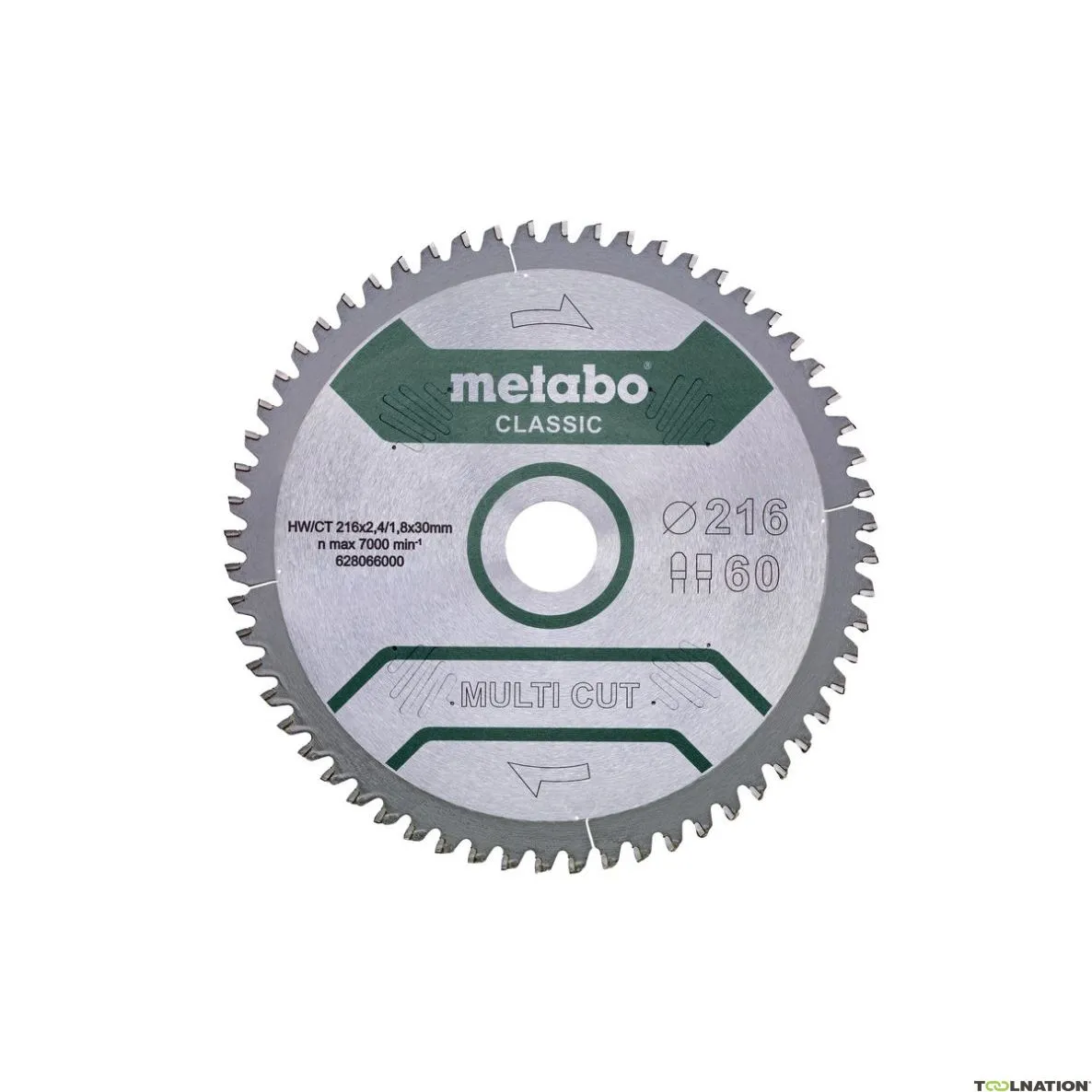 Metabo Accessori 628655000 Lama circolare Multi Cut Classic 216x30 60FZ/TZ 5°neg /B