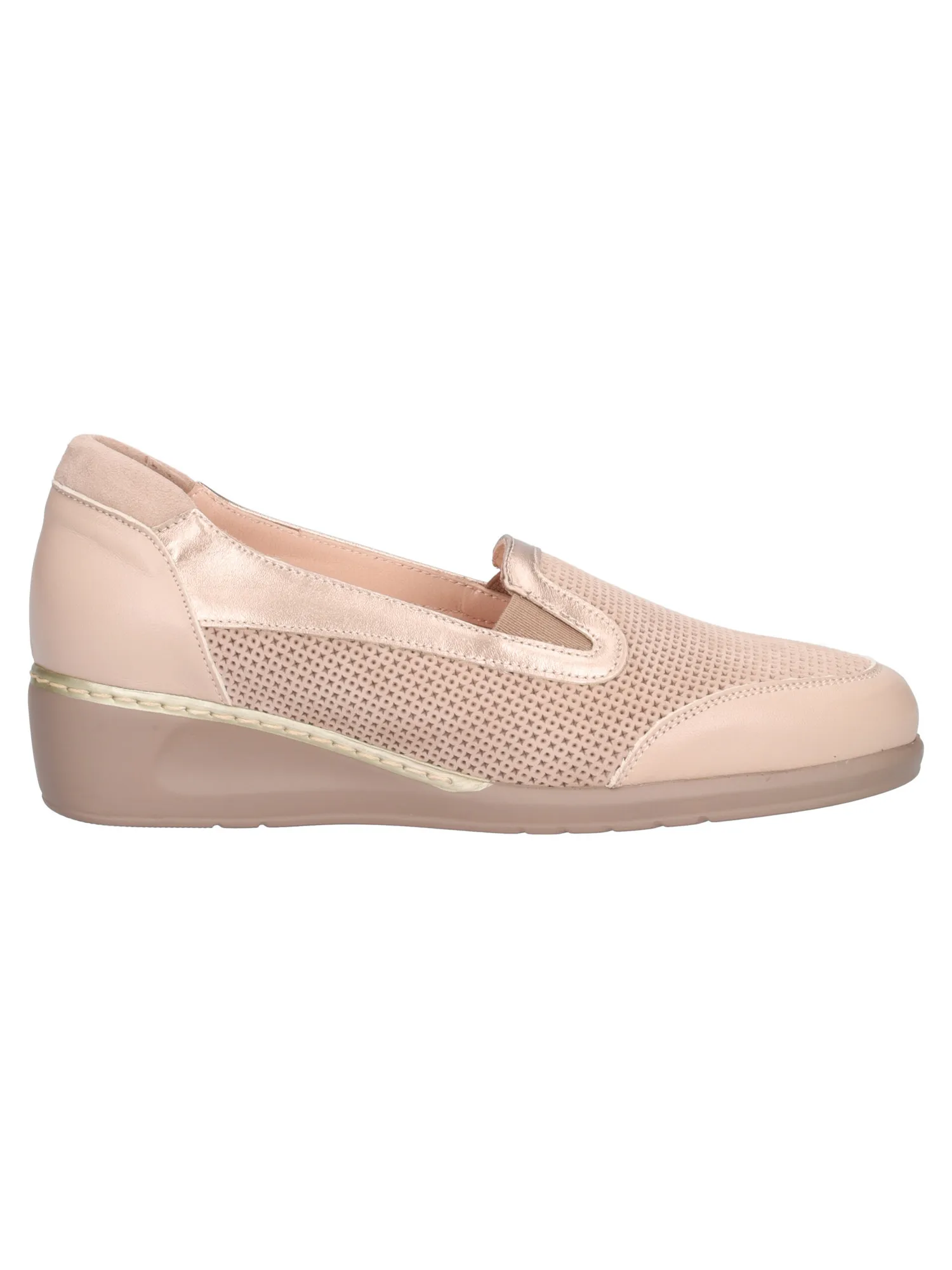Mocassino con zeppa bassa Confort da donna beige