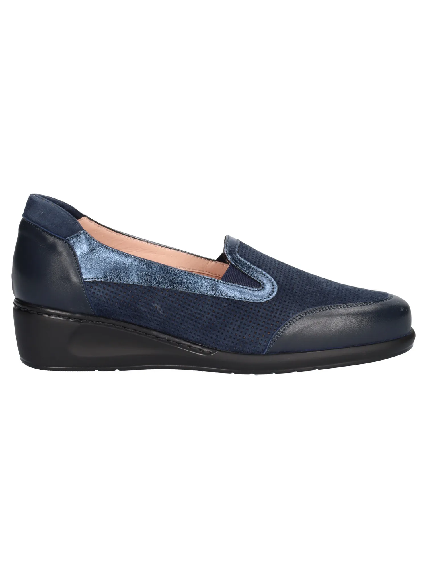 Mocassino con zeppa bassa Confort da donna blu