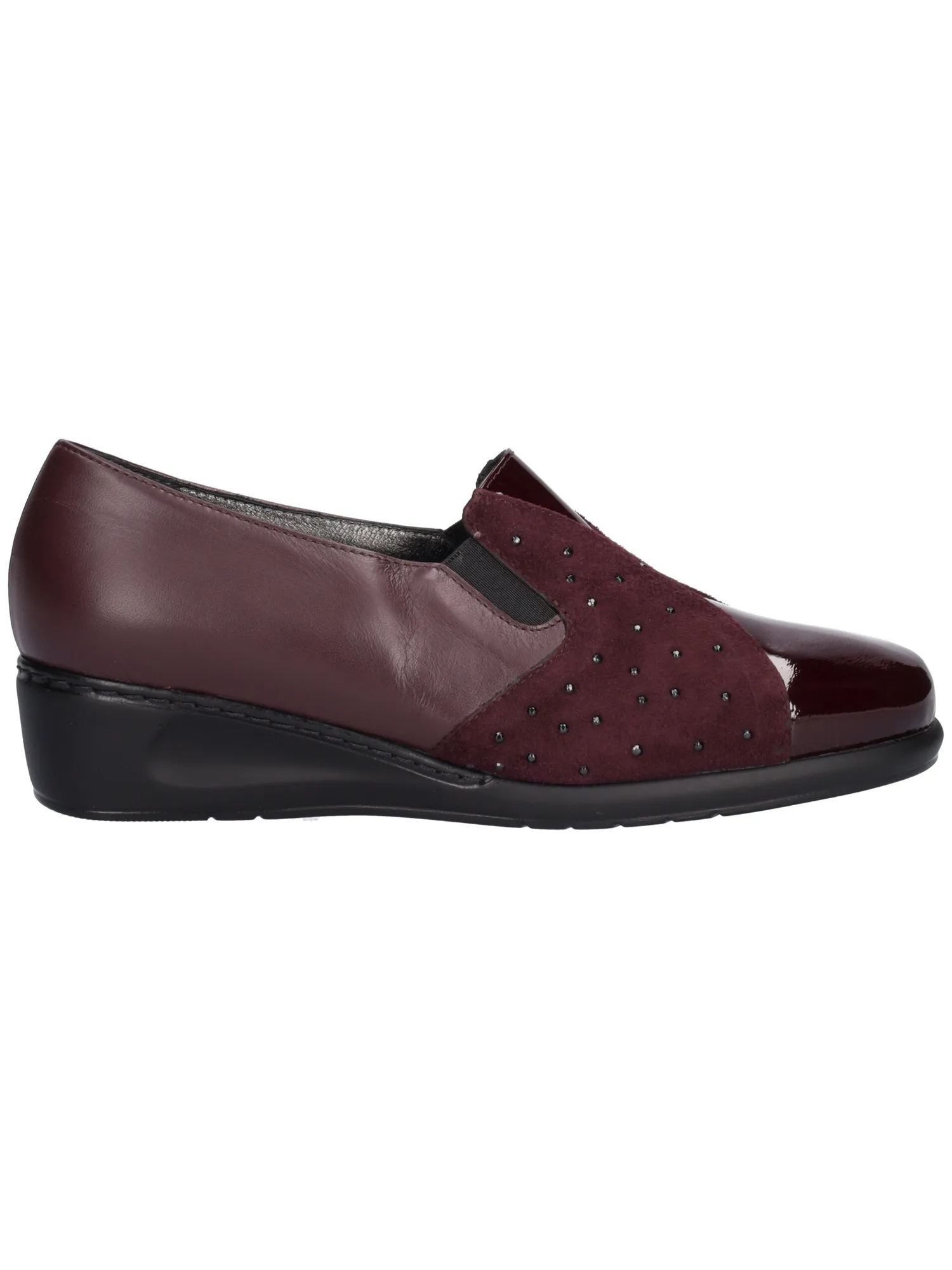 Mocassino zeppa bassa Confort da donna bordeaux