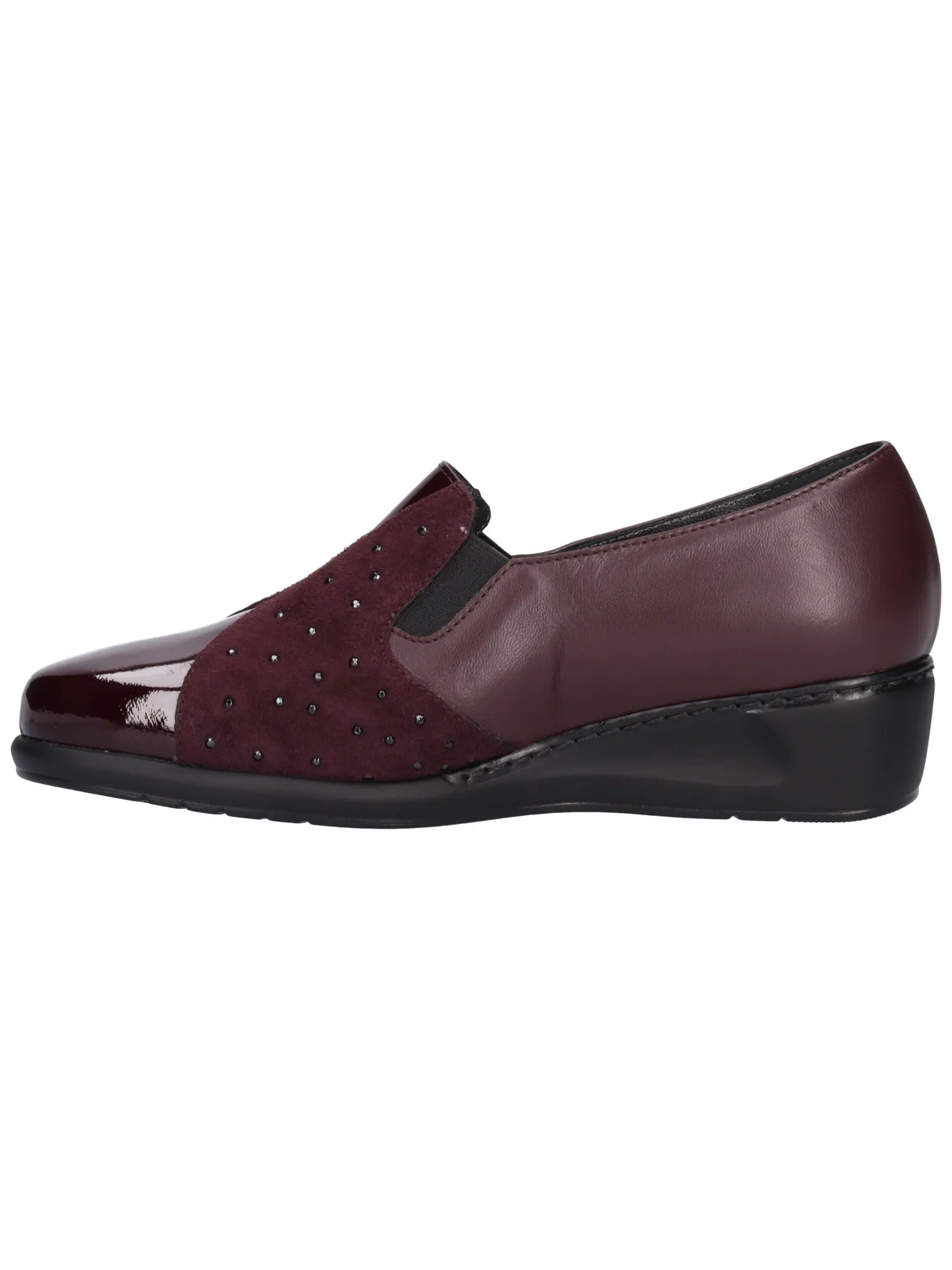Mocassino zeppa bassa Confort da donna bordeaux
