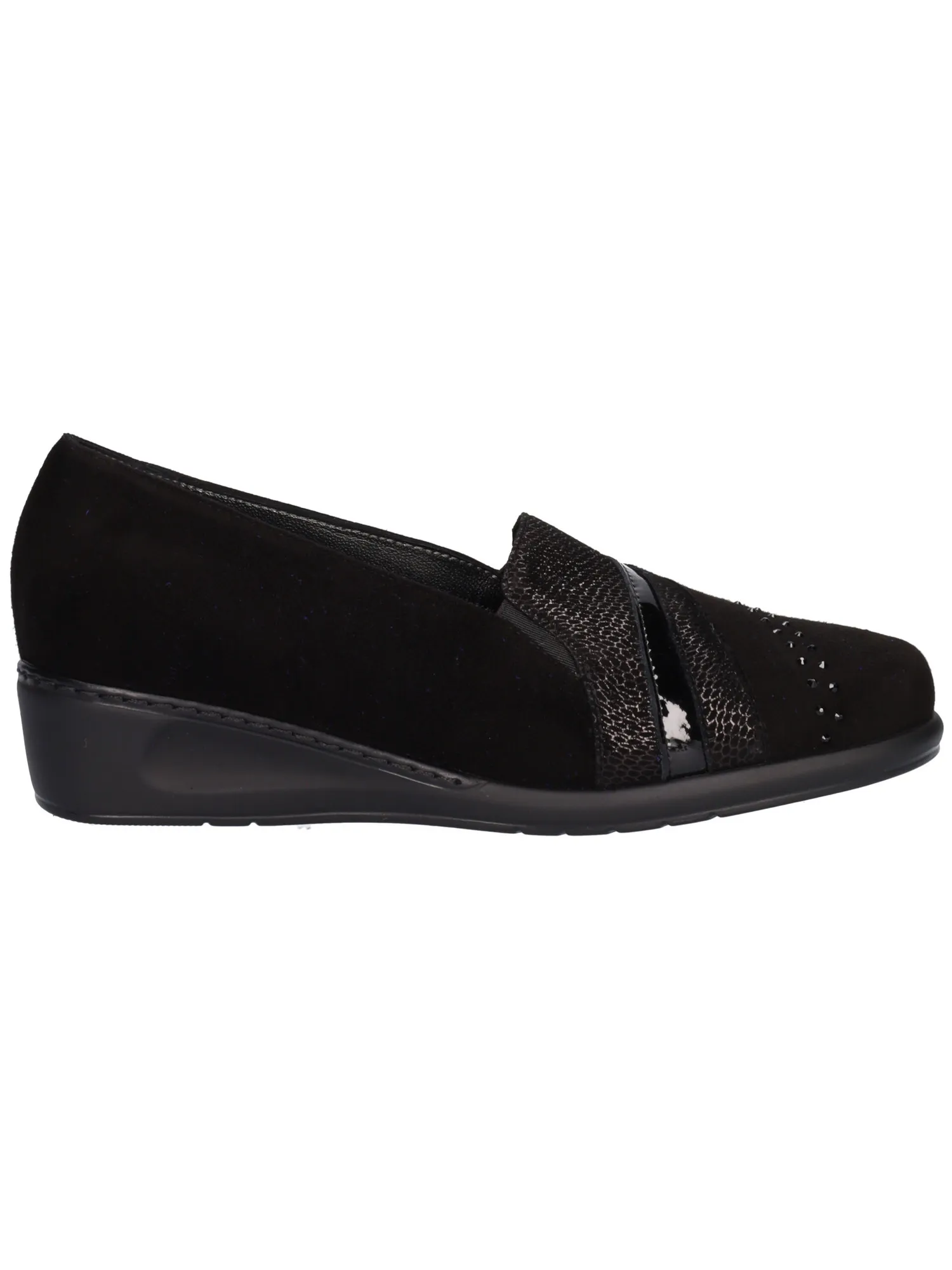 Mocassino zeppa bassa Confort da donna nero