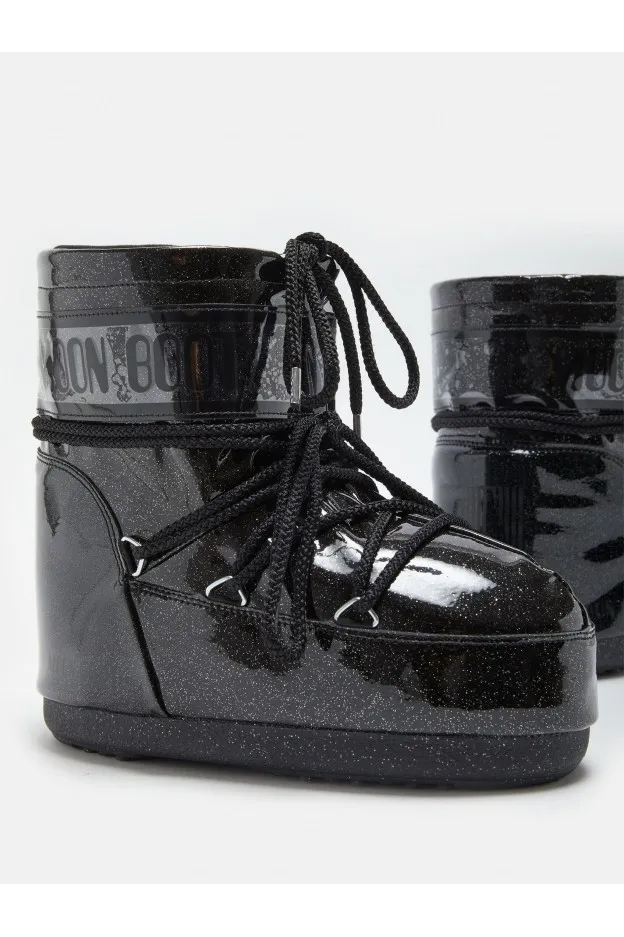 Moon Boot Icon Low Glitter Nero