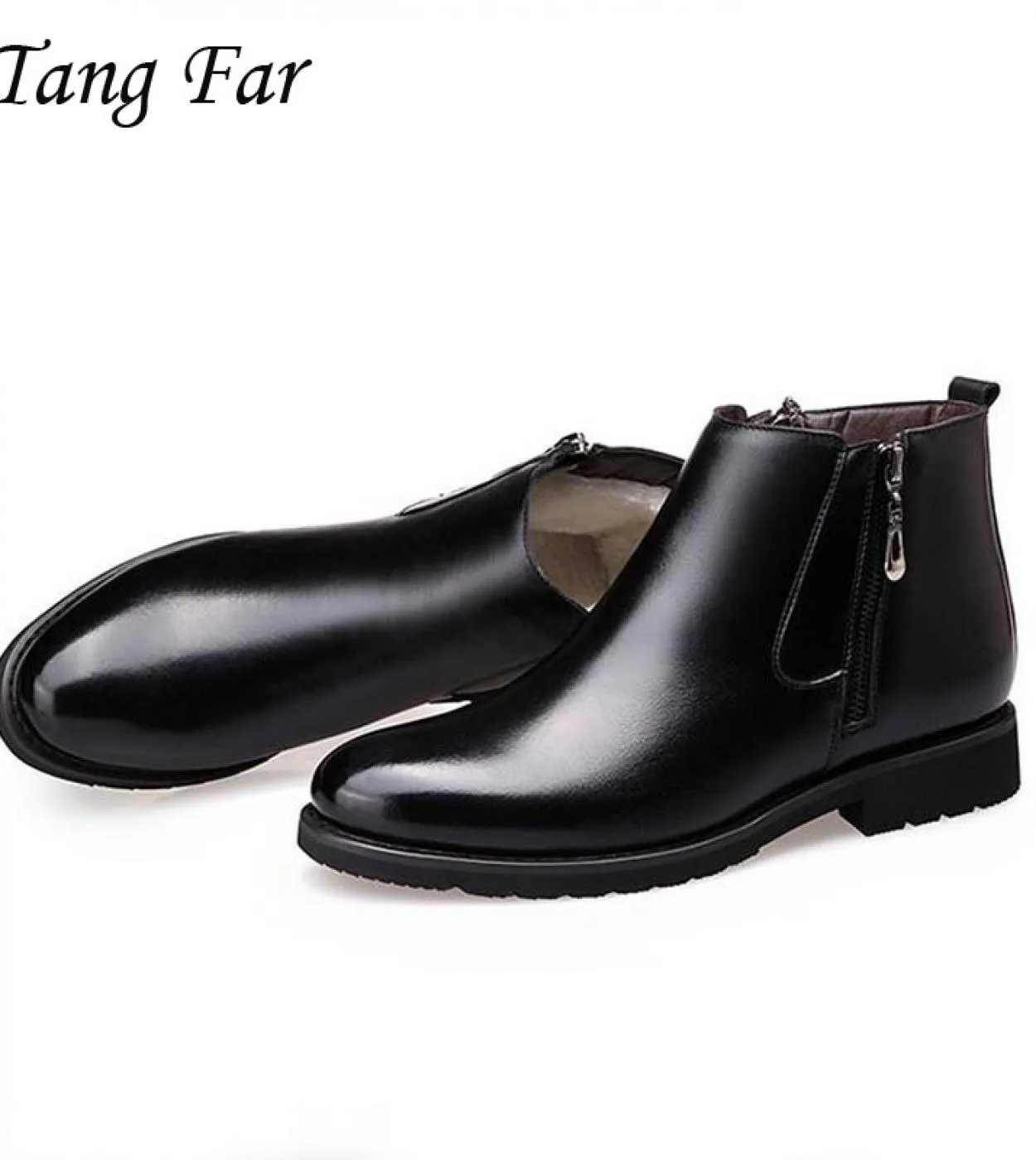 Nuovi stivali da uomo invernali da esterno di design con tubo con cerniera, caldi e spessi, impermeabili, imbottiti, scarpe da u