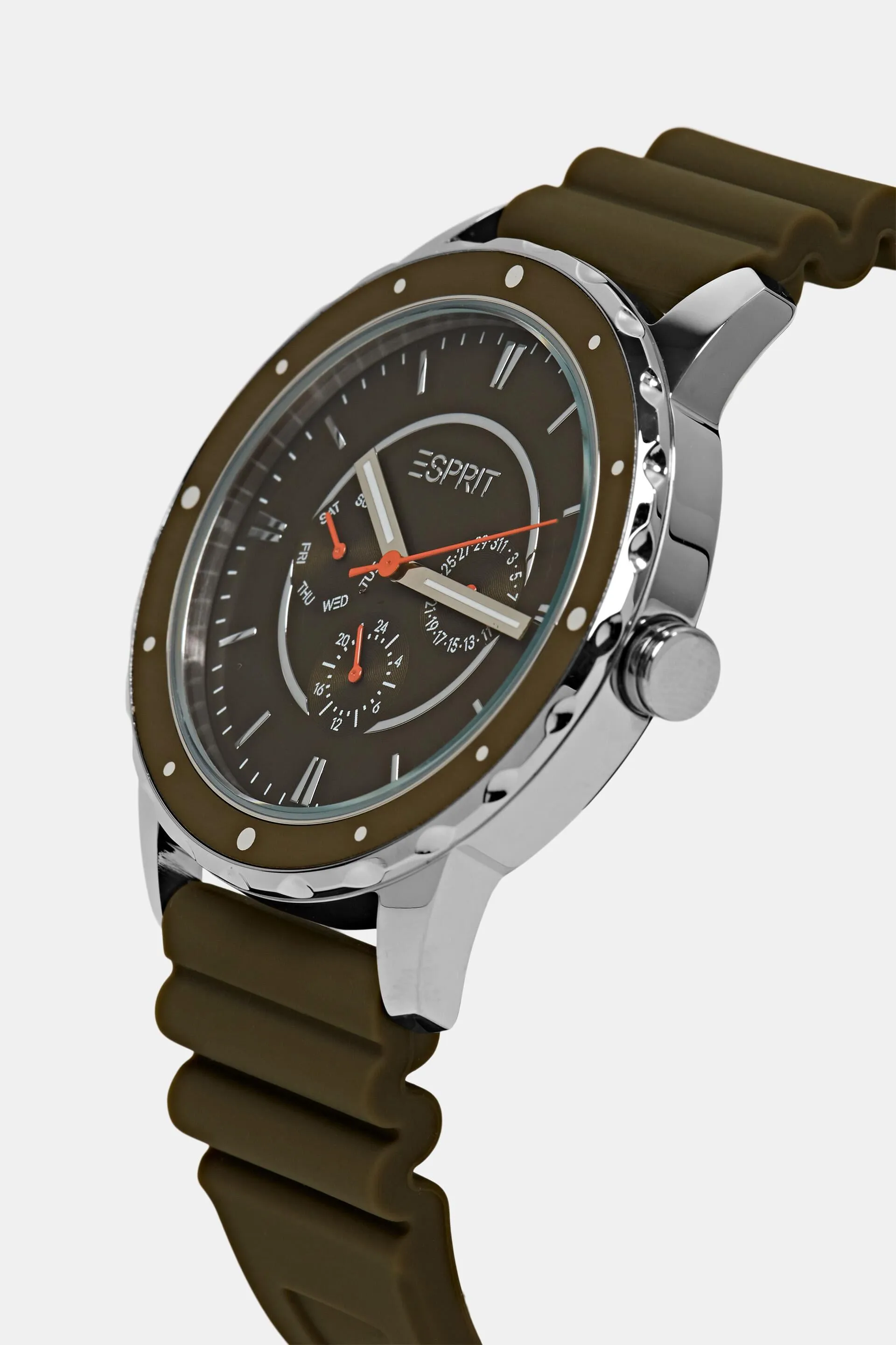 Orologio in acciaio inossidabile con cinturino in gomma
