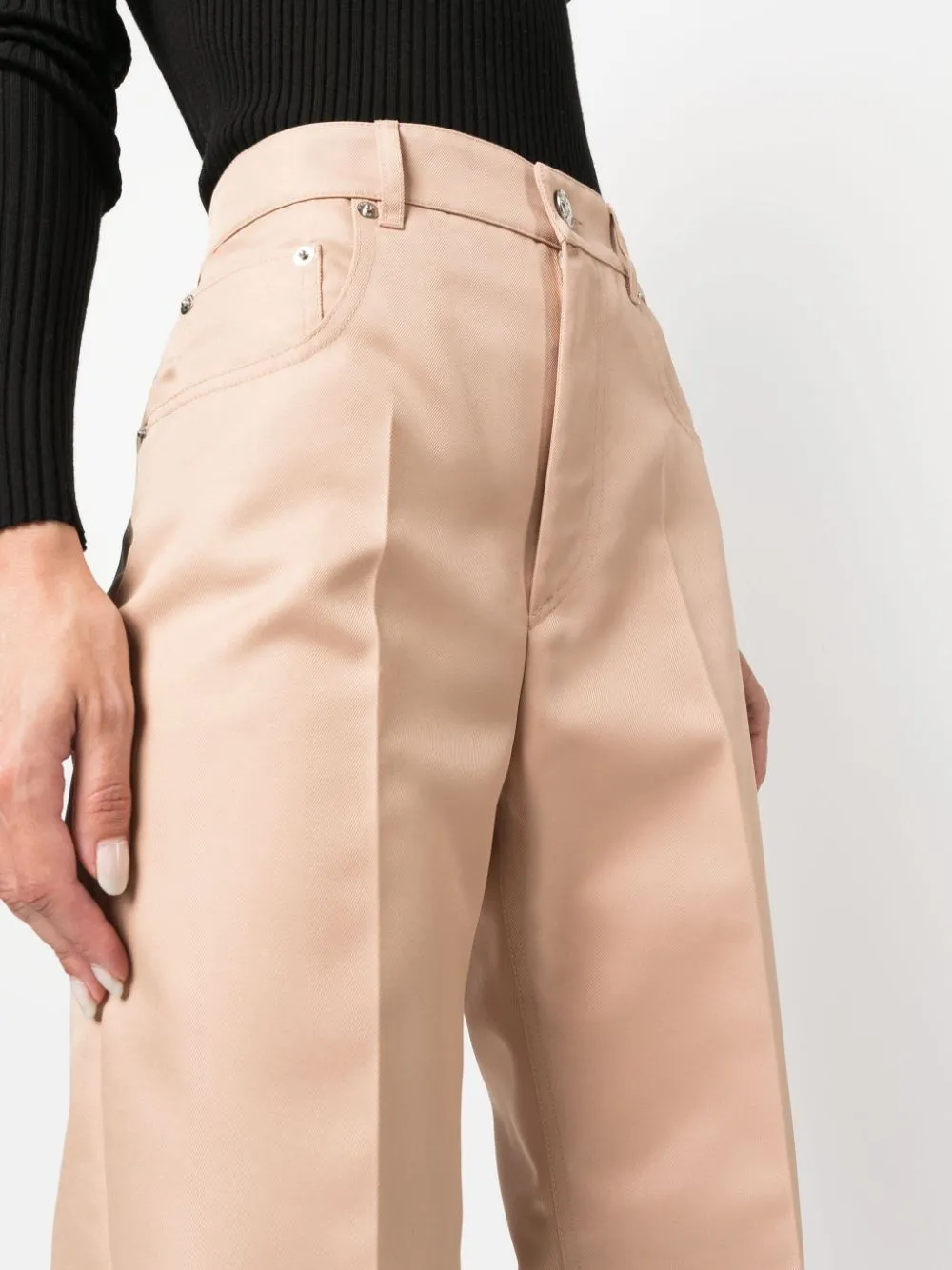 Pantaloni a vita exploit in beige - donna