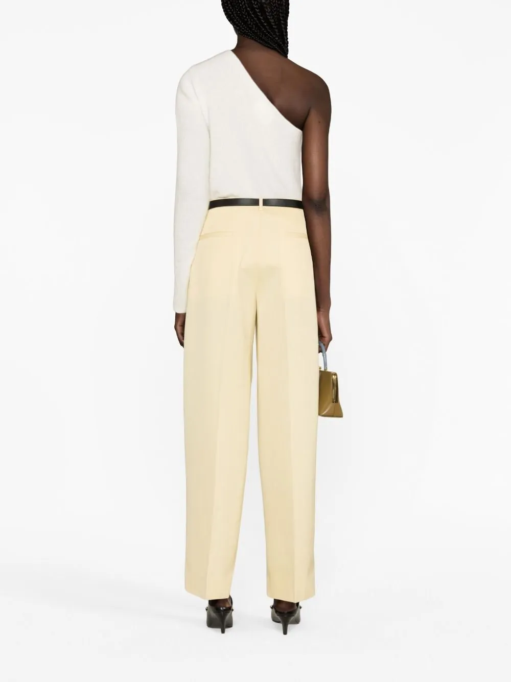 Pantaloni con cintura in giallo - donna