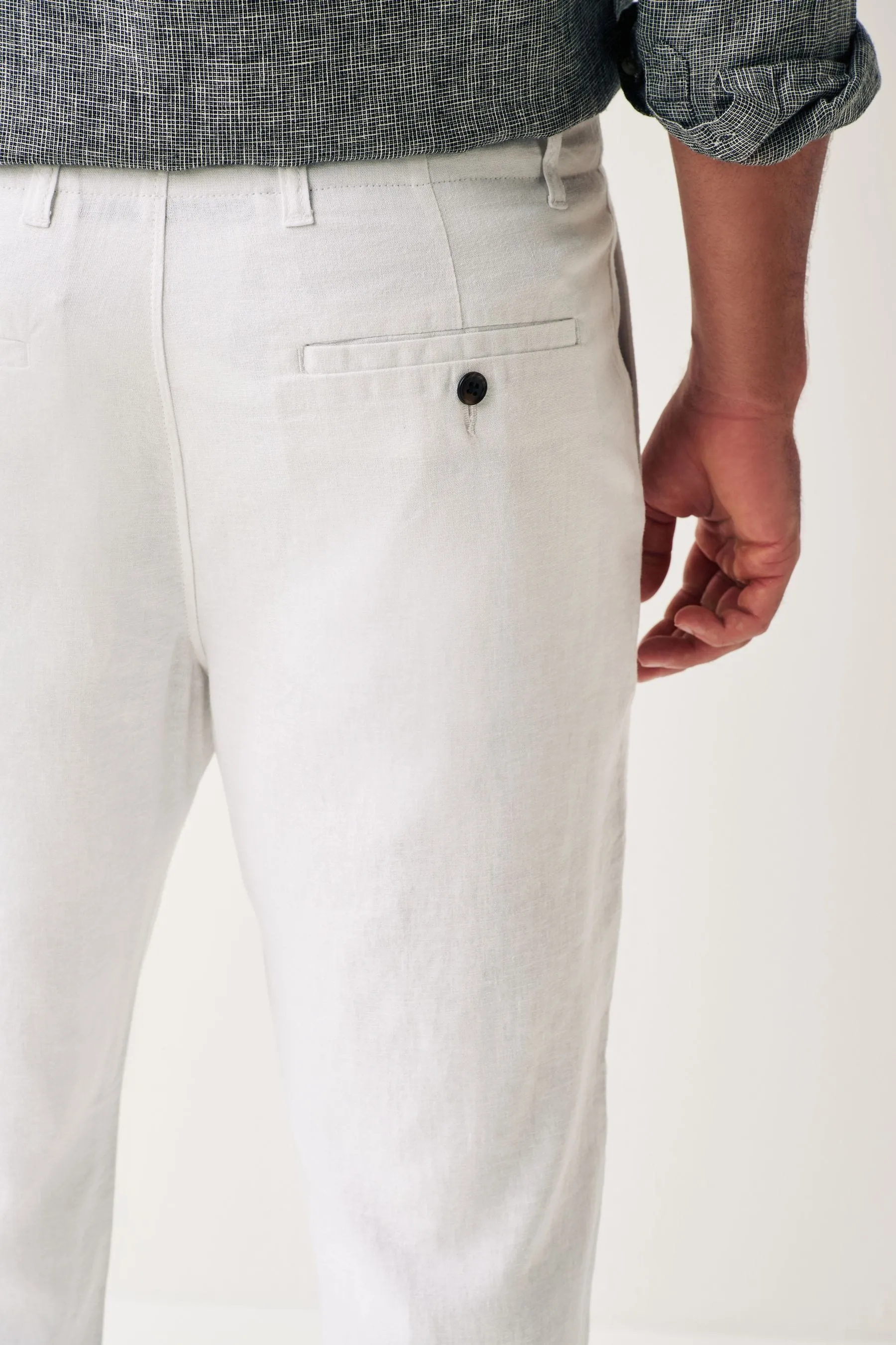 Pantaloni in viscosa e lino con coulisse