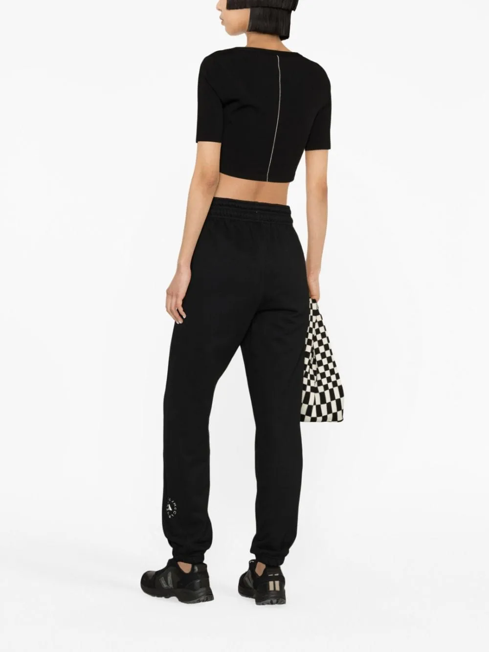 Pantaloni sportivi con stampa in nero - donna