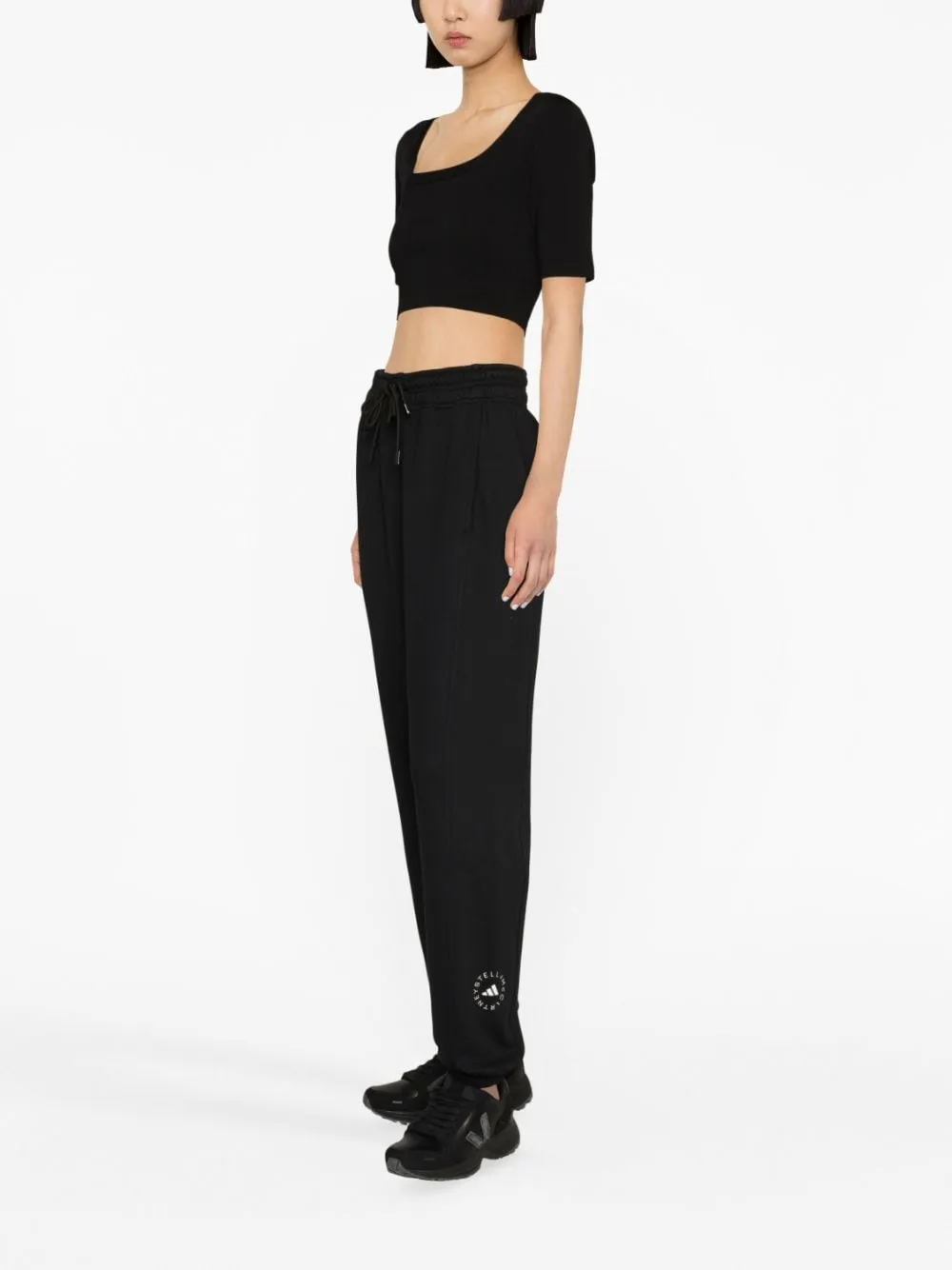 Pantaloni sportivi con stampa in nero - donna