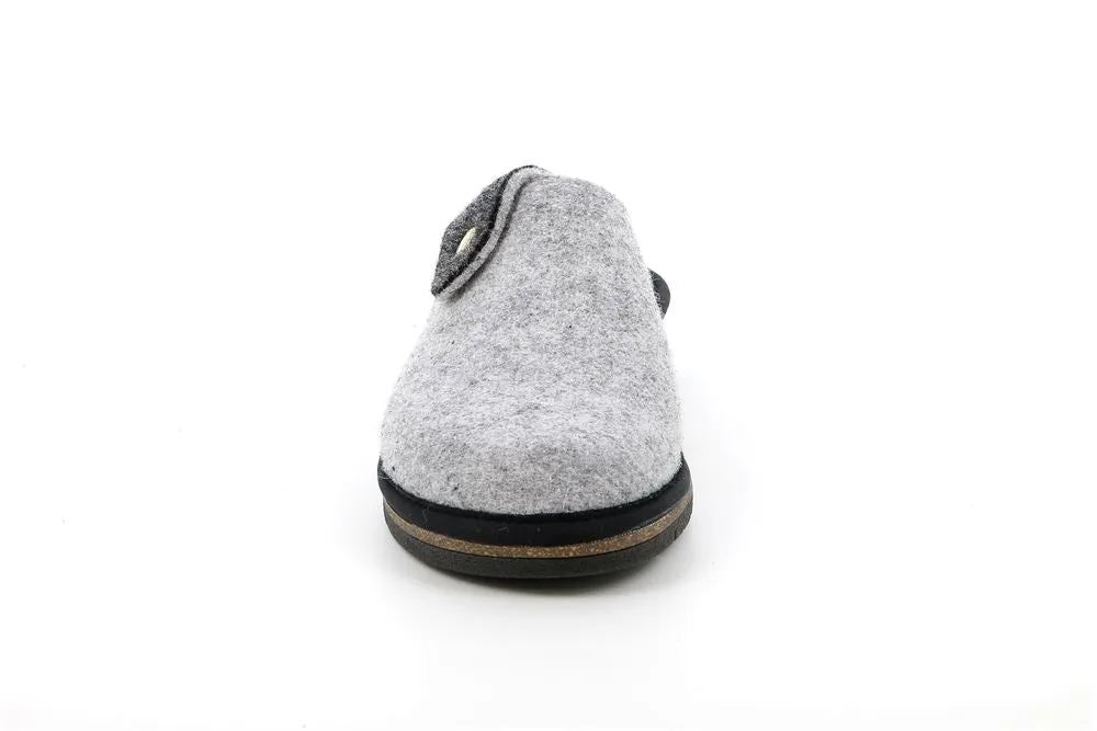 PANTOFOLE DOLA IN FELTRO DI VERA LANA GRIGIO