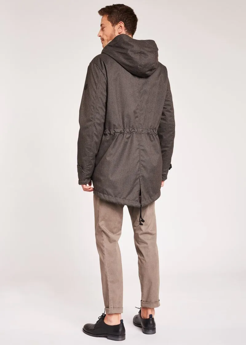 Parka in tessuto pied de poule
