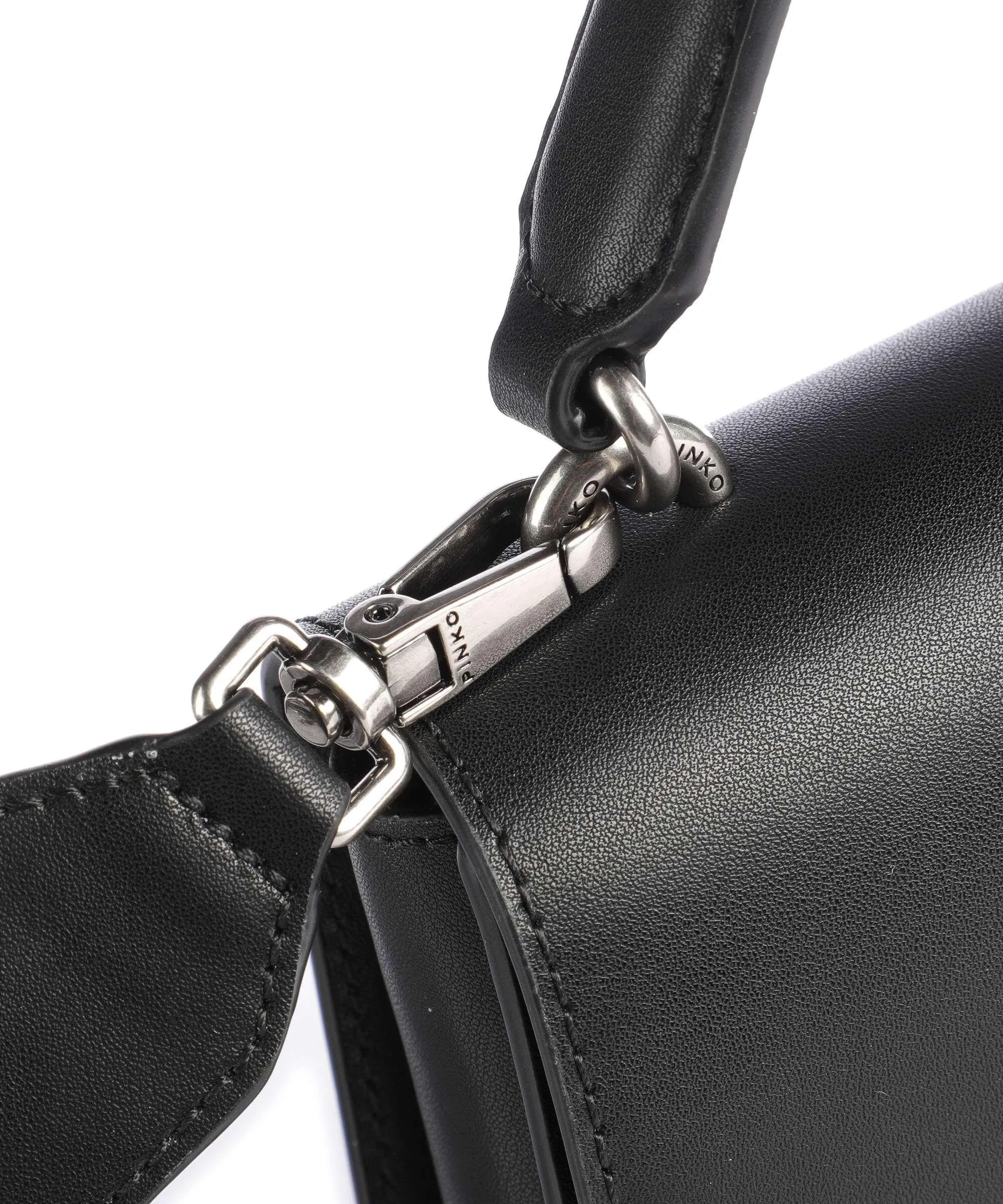  Pinko Love One Mini Borsa a tracolla pelle a grana fine nero  
