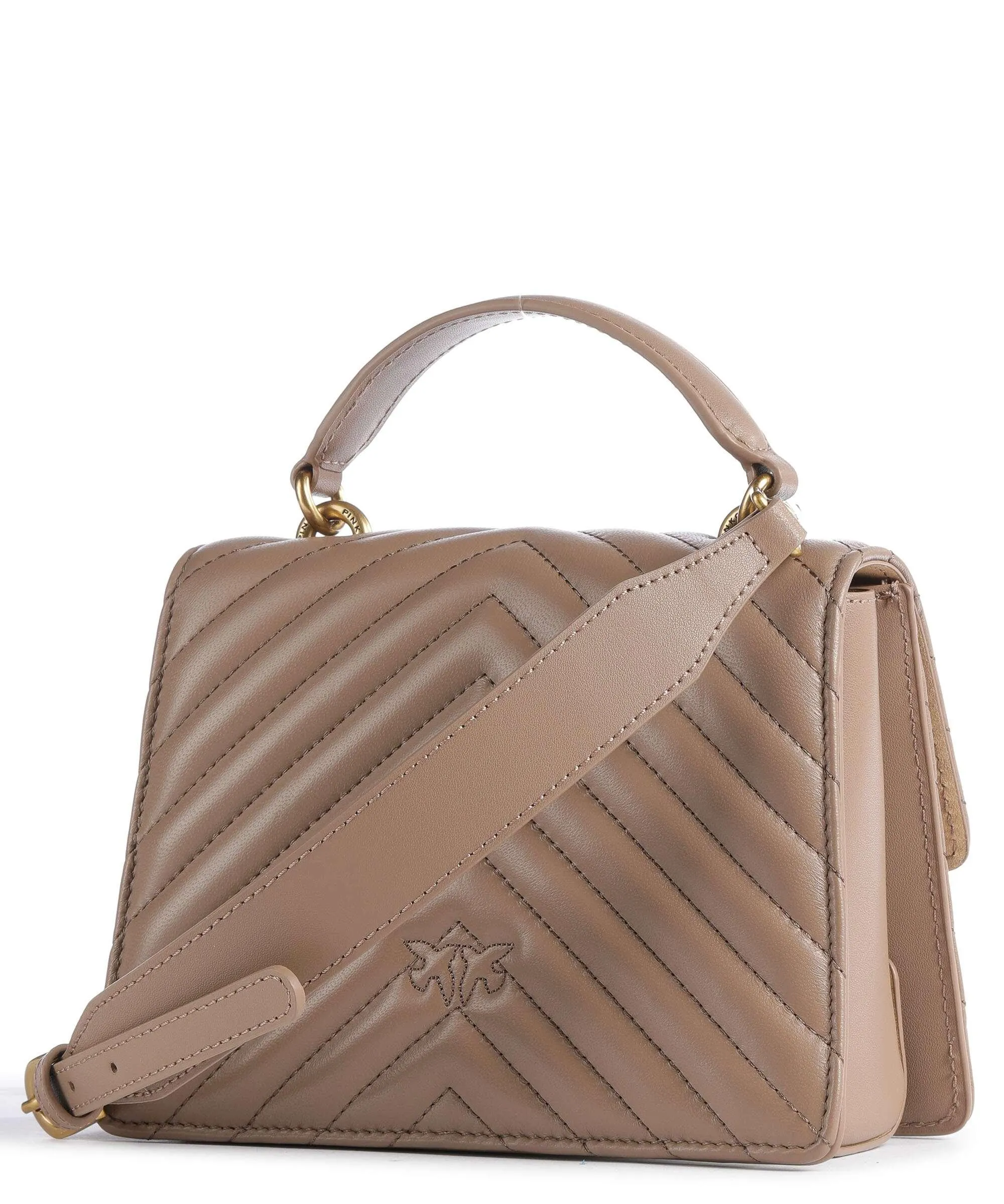  Pinko Love One Mini Borsa a tracolla pelle di pecora marrone chiaro  