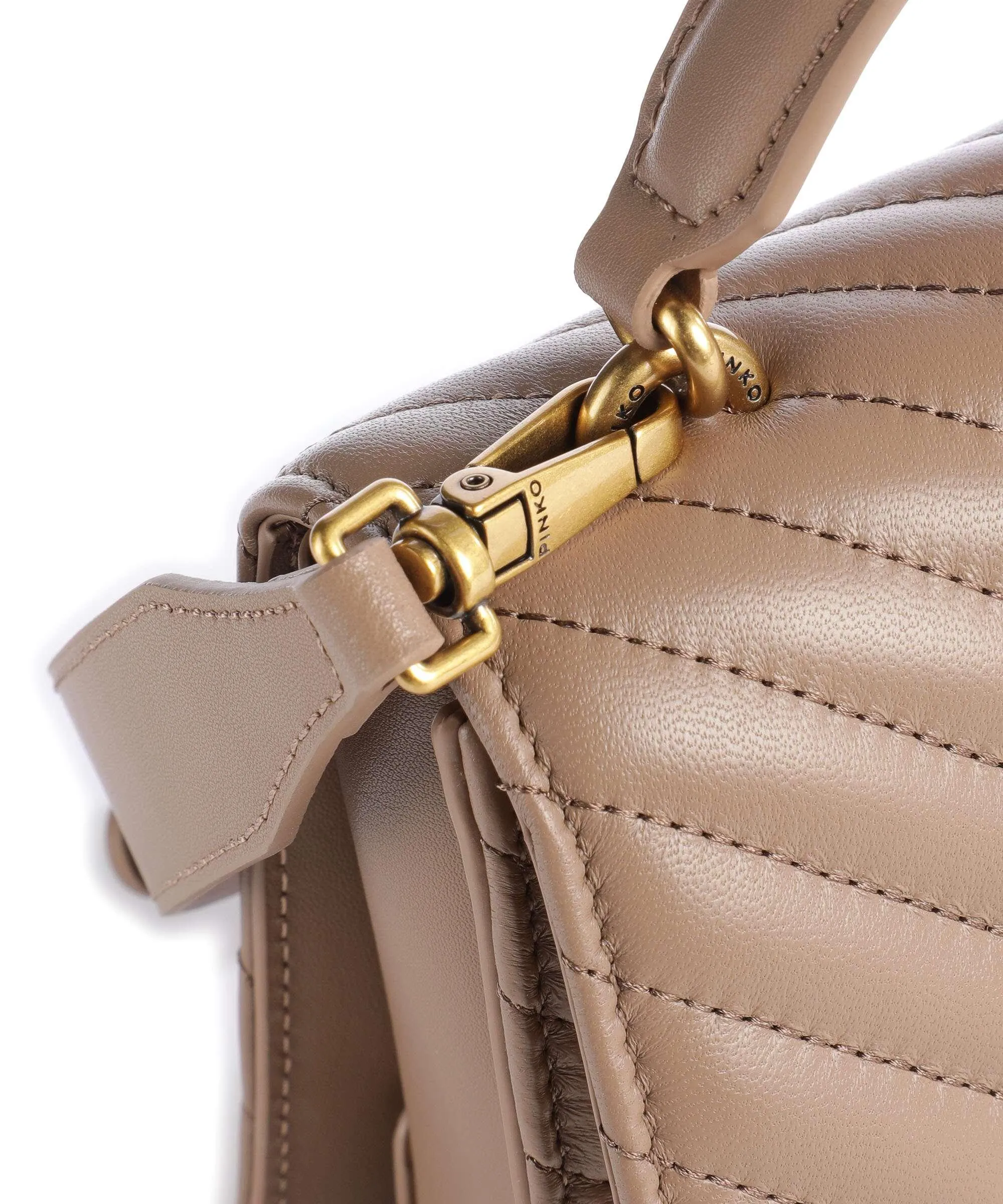  Pinko Love One Mini Borsa a tracolla pelle di pecora marrone chiaro  