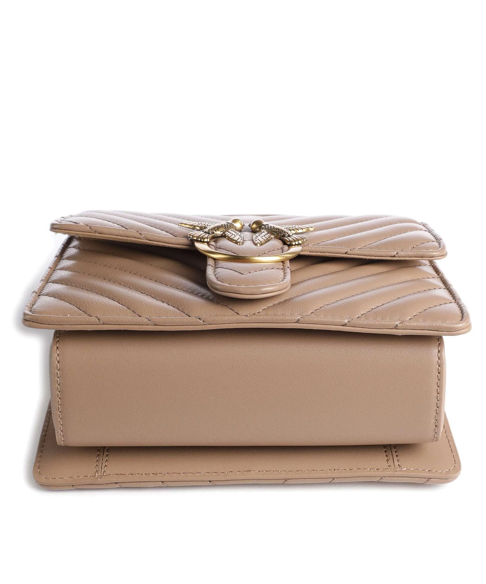  Pinko Love One Mini Borsa a tracolla pelle di pecora marrone chiaro  