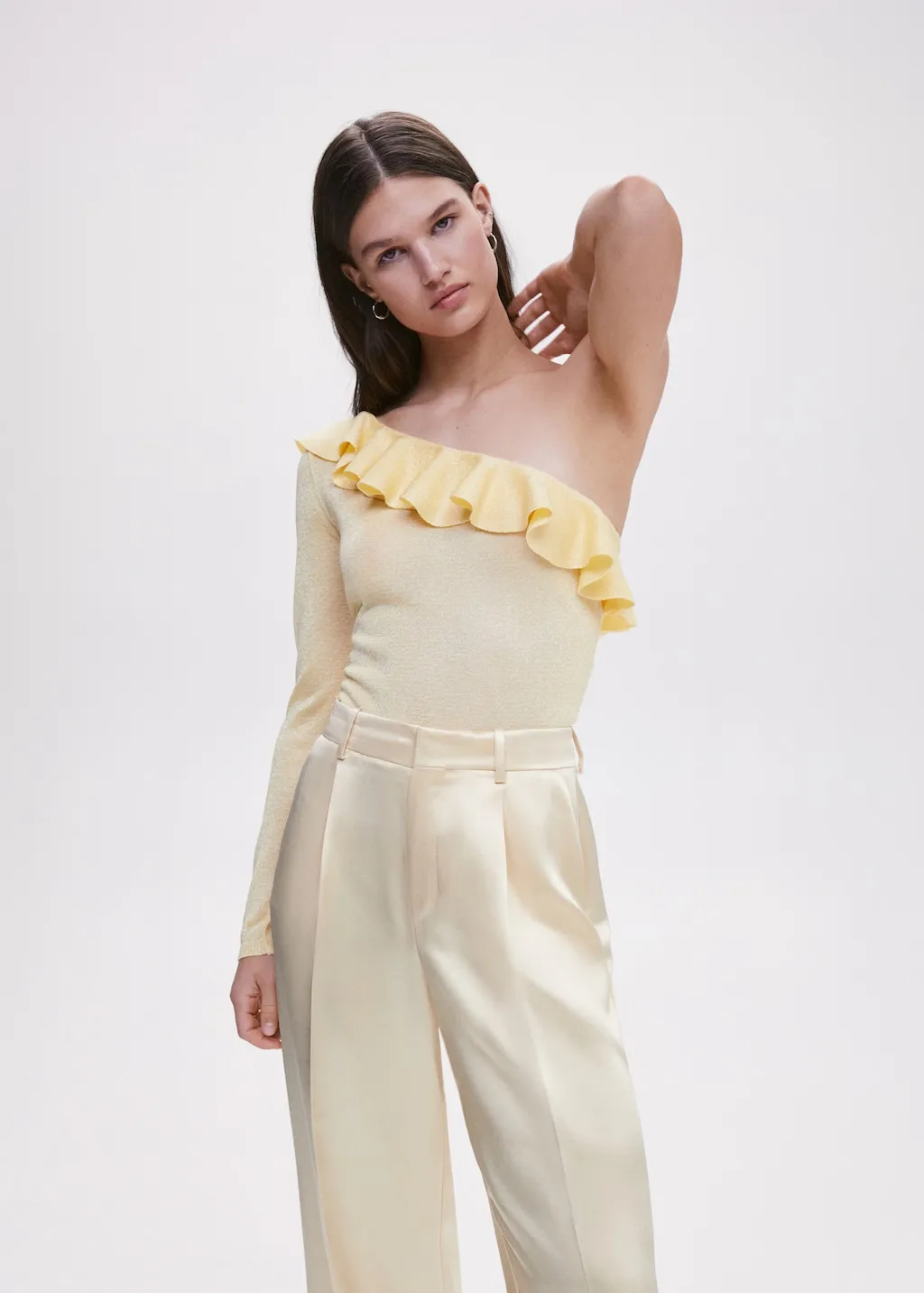 Pullover asimmetrico volant