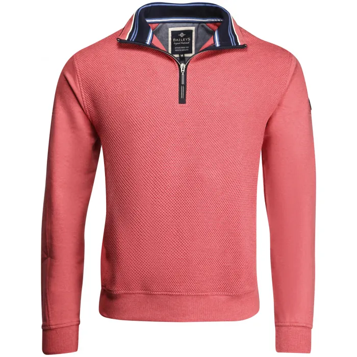 Pullover Baileys con zip a nido d'ape Rosa