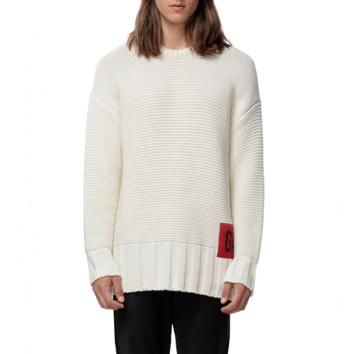 Pullover Girocollo, Bianco