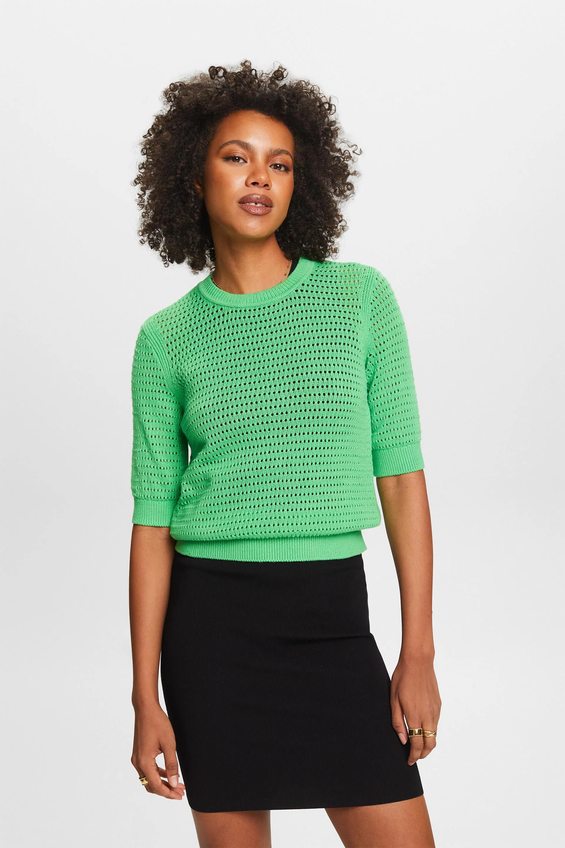 Pullover in mesh a manica corta
