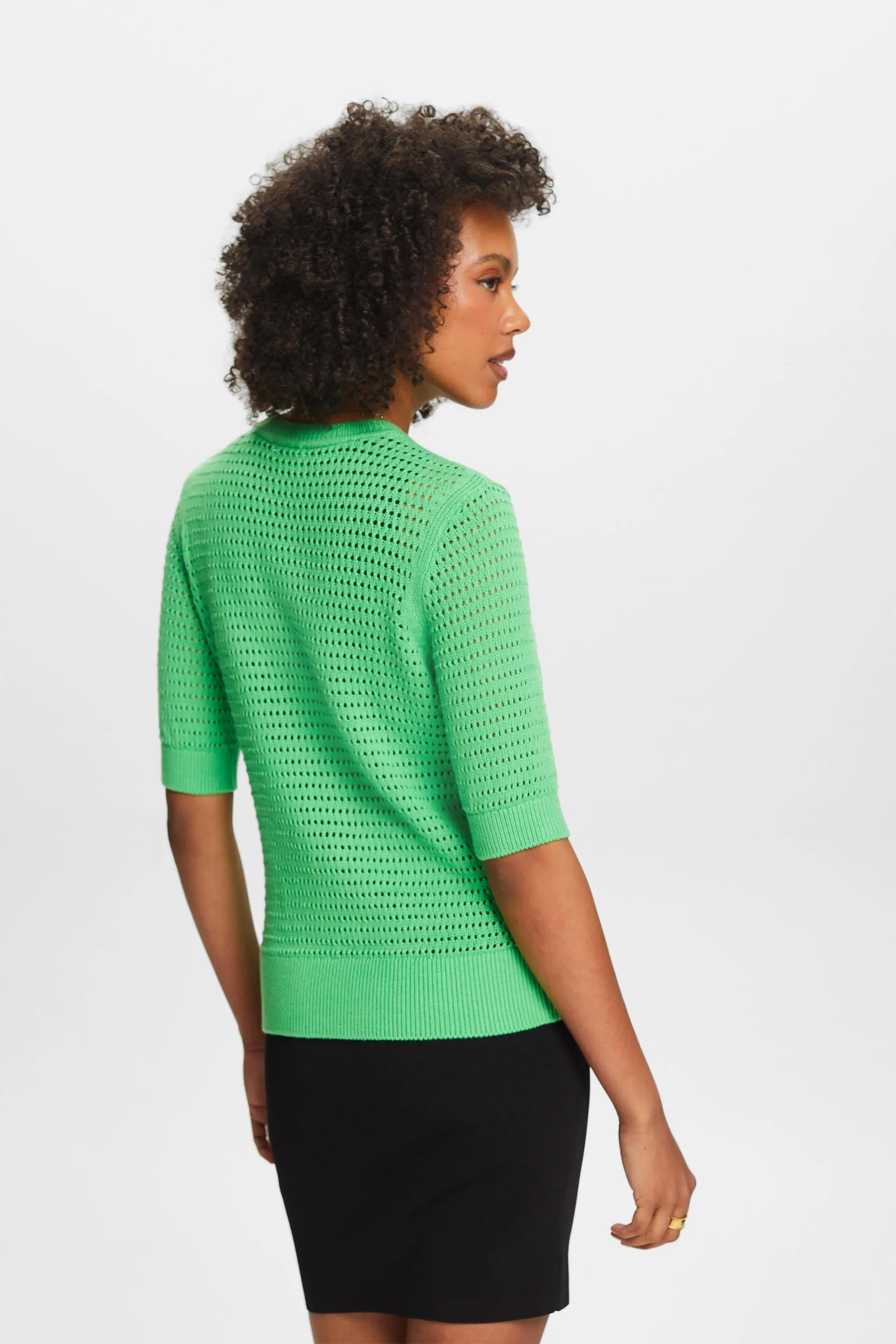 Pullover in mesh a manica corta