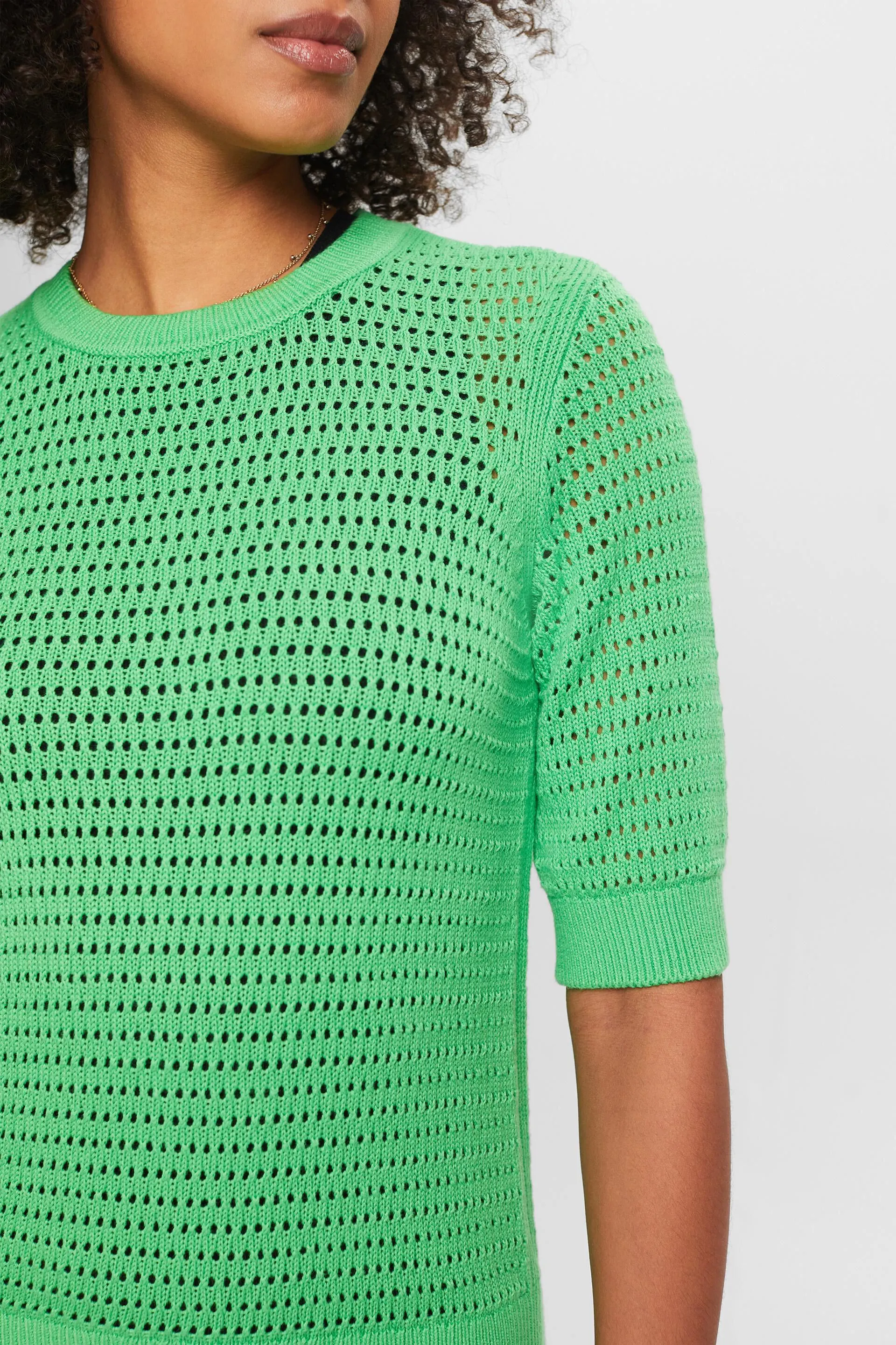 Pullover in mesh a manica corta