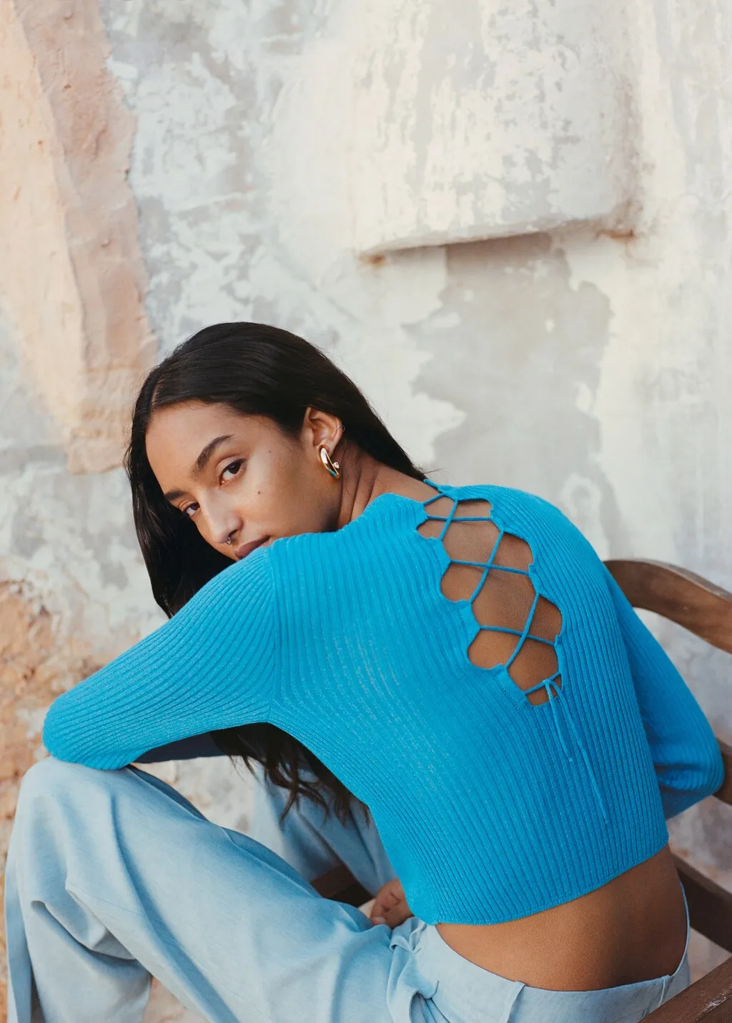 Pullover maglia spacchi