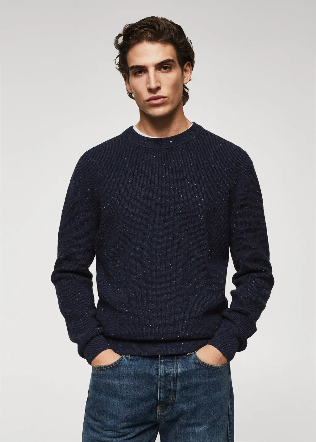 Pullover melangiato testurizzato