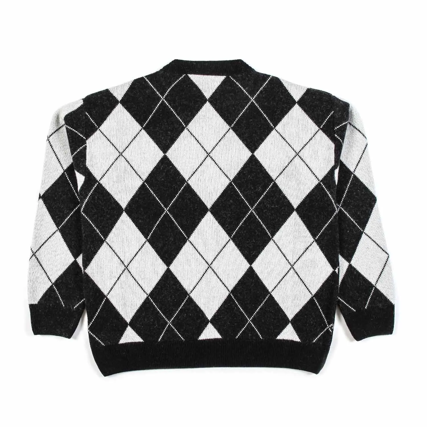 Pullover Nero E Grigio Chiaro A Rombi