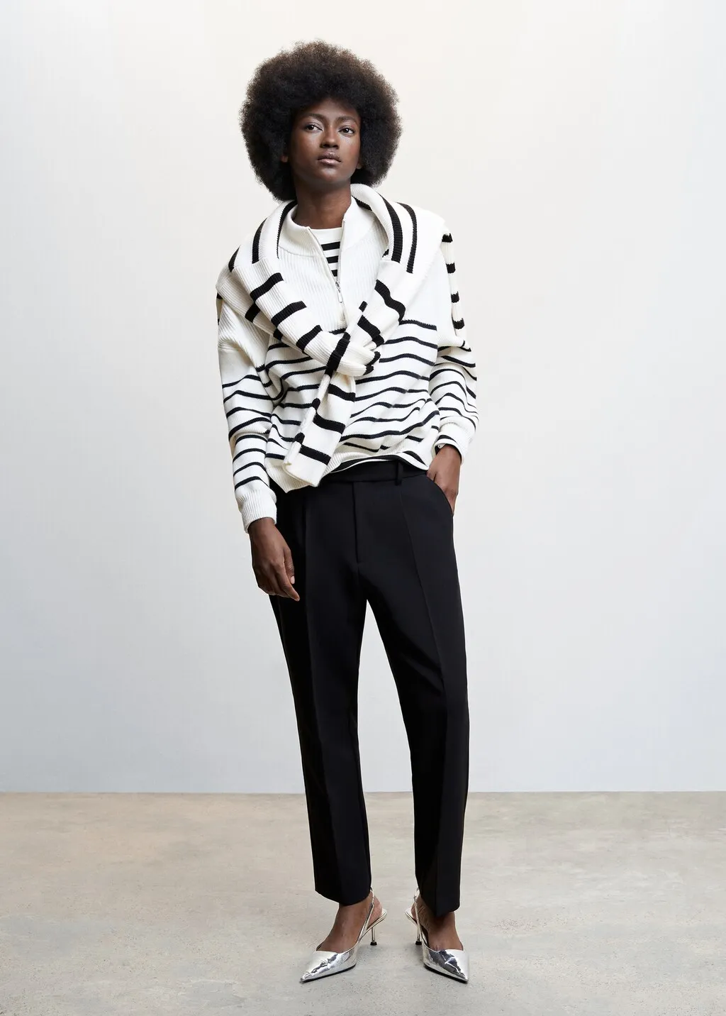 Pullover righe zip