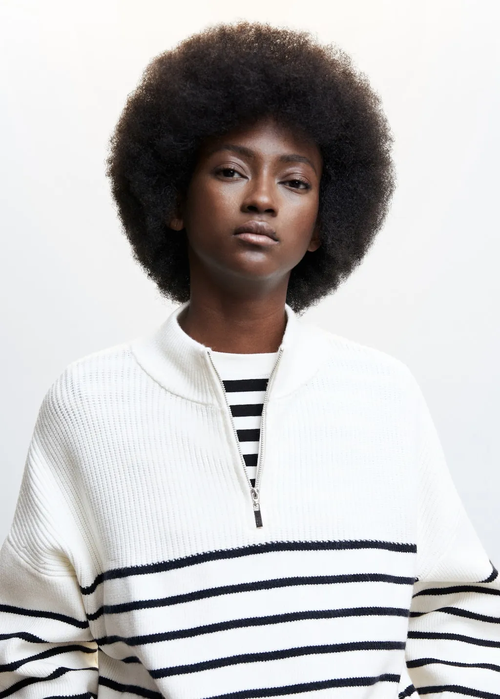 Pullover righe zip