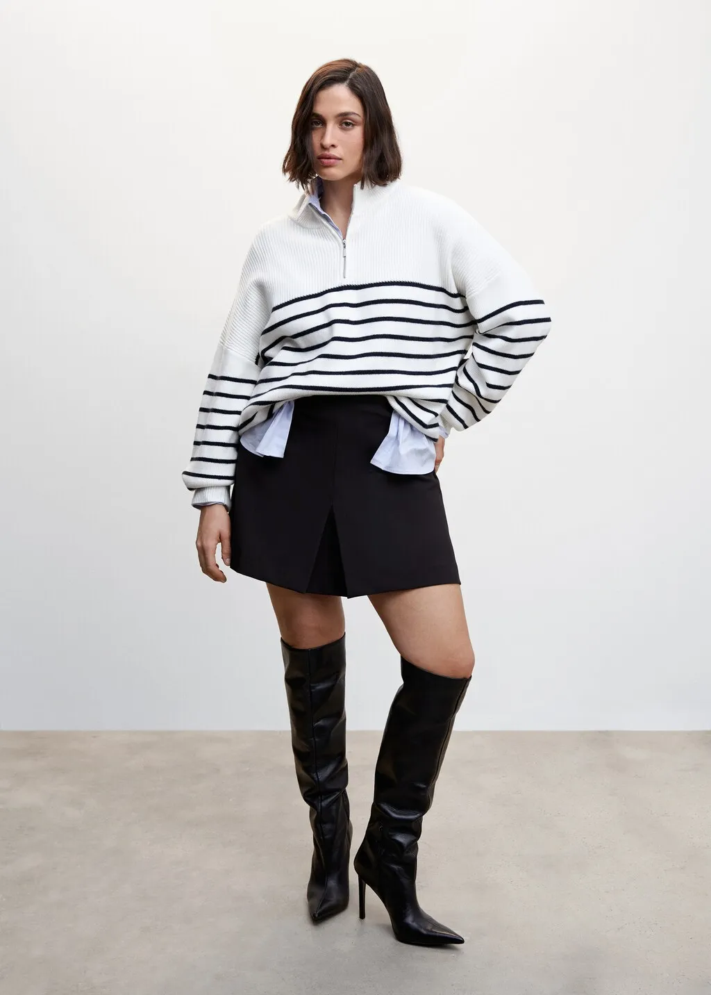 Pullover righe zip