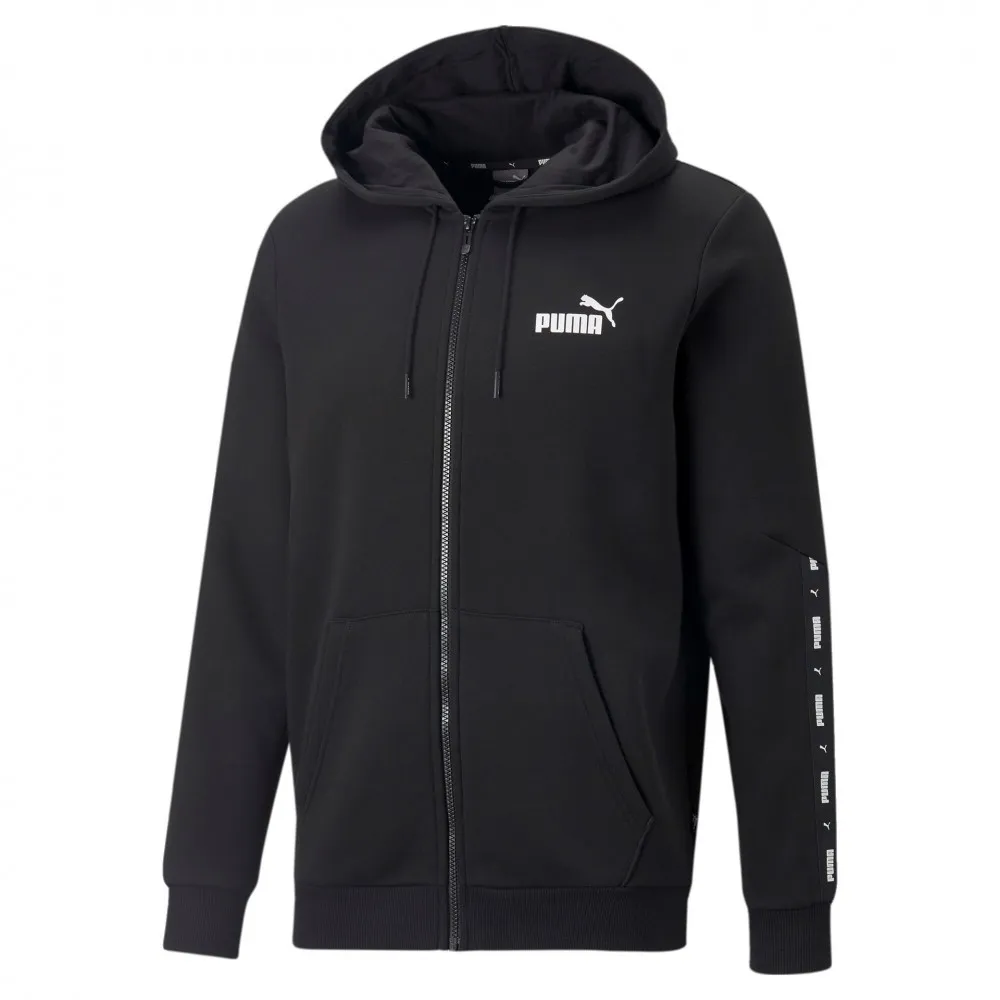 PUMA - ESSENTIALS TAPE FULL ZIP HOODIE FL - BLACK - UOMO - 670270 - 01