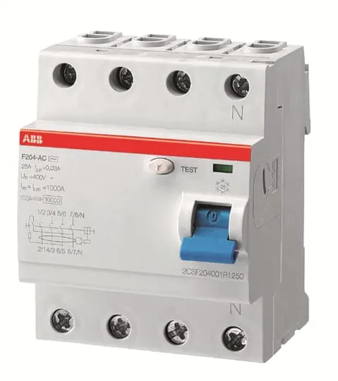 RCCB ABB F200, 4P, 40A, sensibilità 100mA, Tipo A